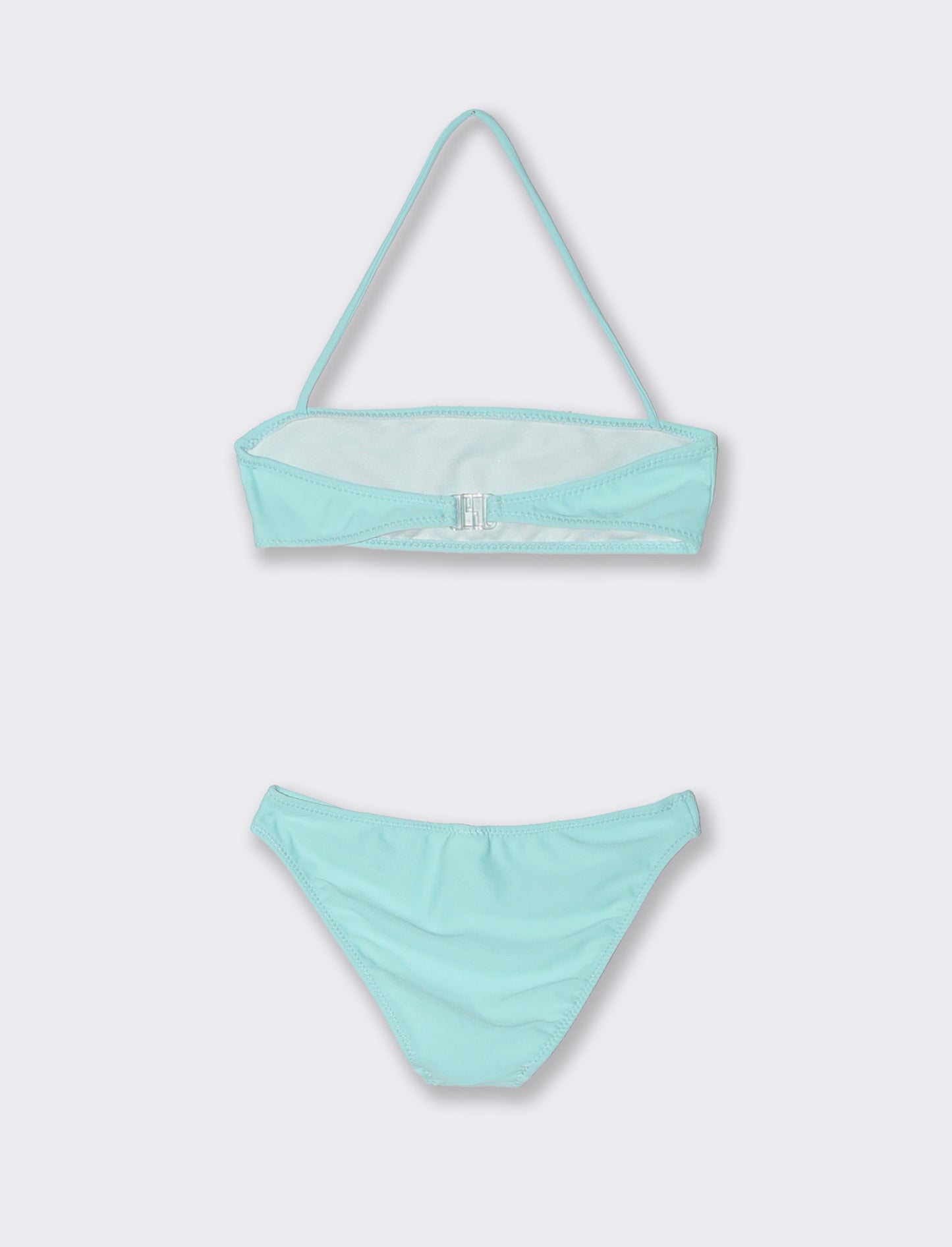 Two-piece swimsuit for girls with rhinestone bow - Green