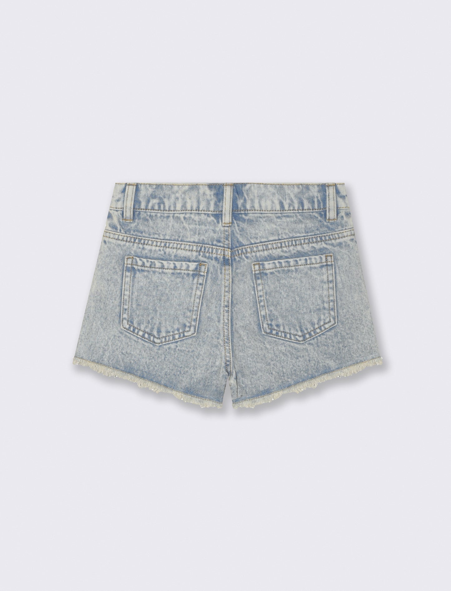 Denim shorts with crochet flowers - Blue
