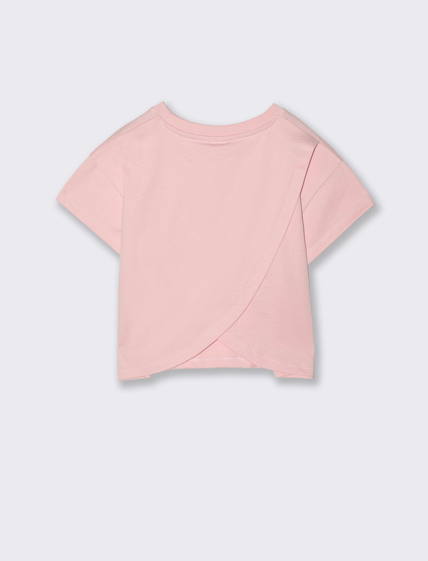 T-shirt Over in Cotone con Ricamo Crochet - Rosa