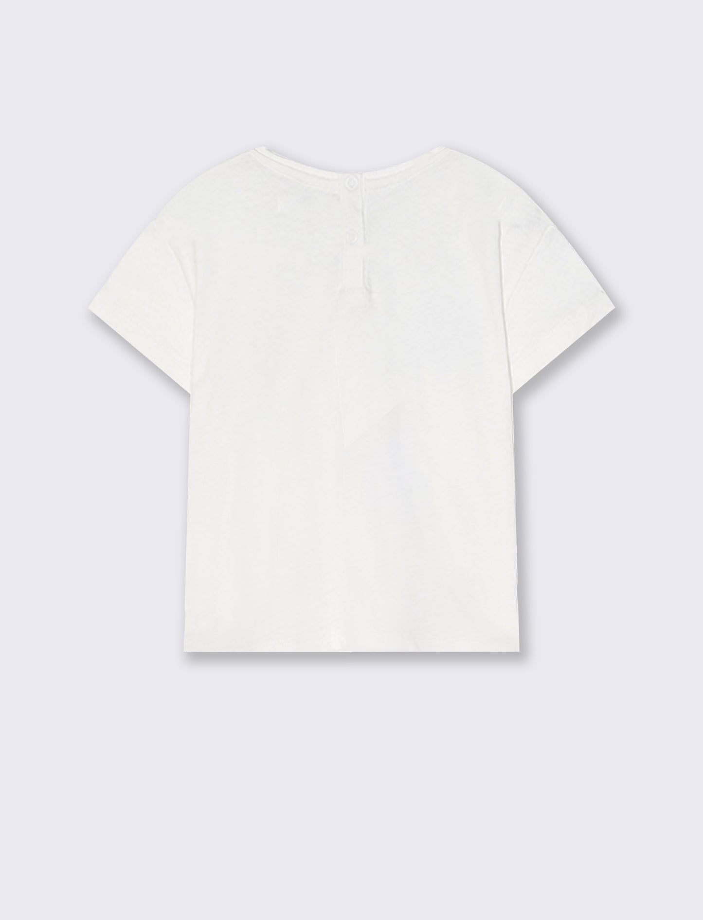 T-shirt in cotone con farfalle applicate - Bianco latte