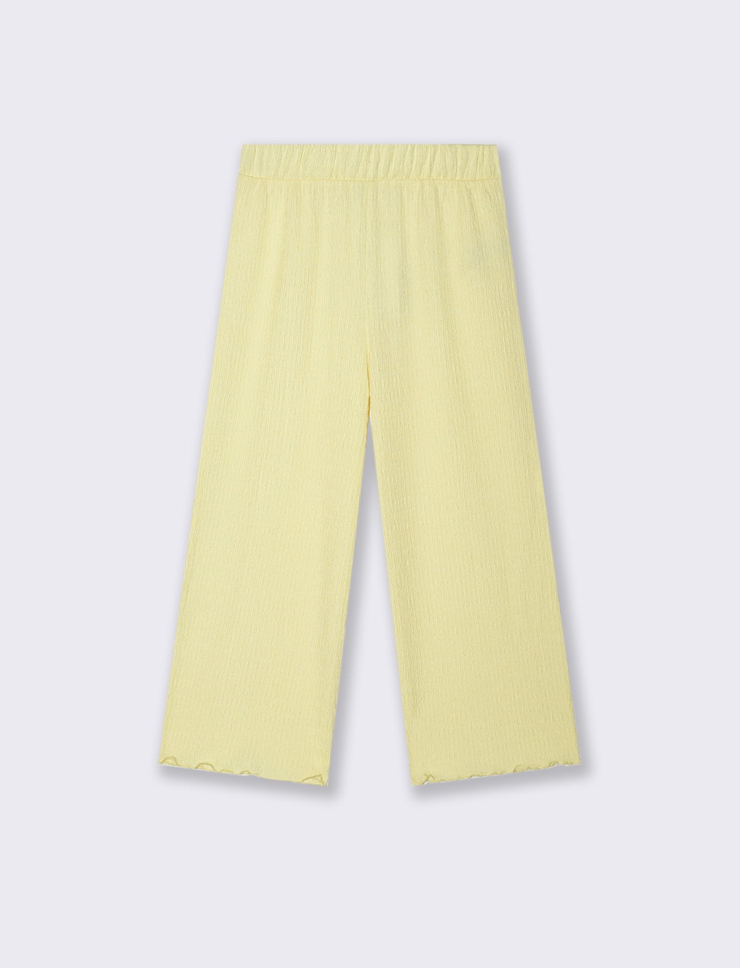 Pantaloni Palazzo Goffrati con Vita Elastica - Giallo