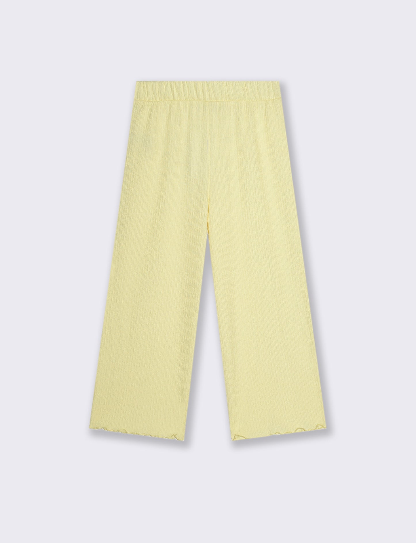 Pantaloni Palazzo Goffrati con Vita Elastica - Giallo