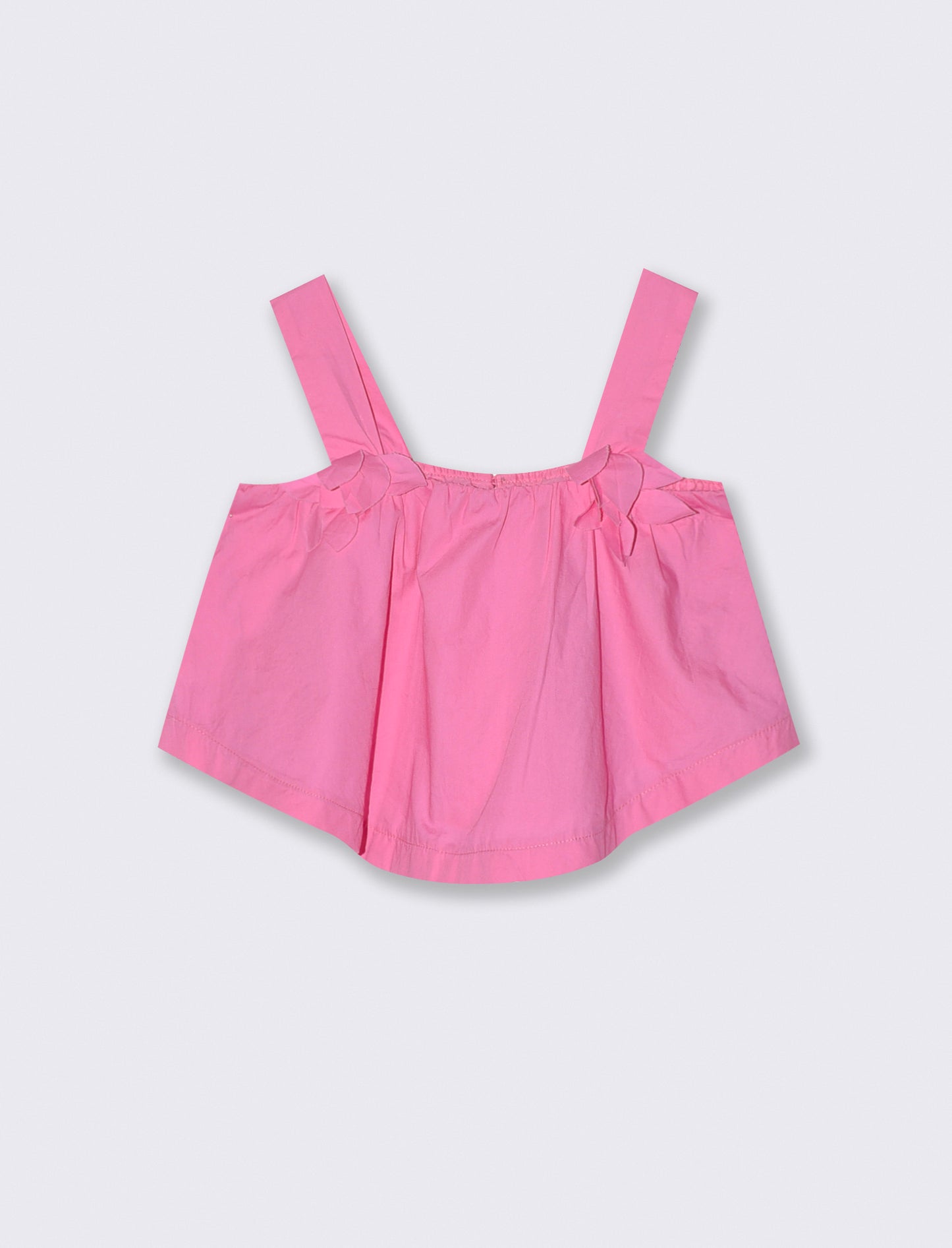 Top Cropped in Cotone con Fiori Decorativi - Rosa big bubble