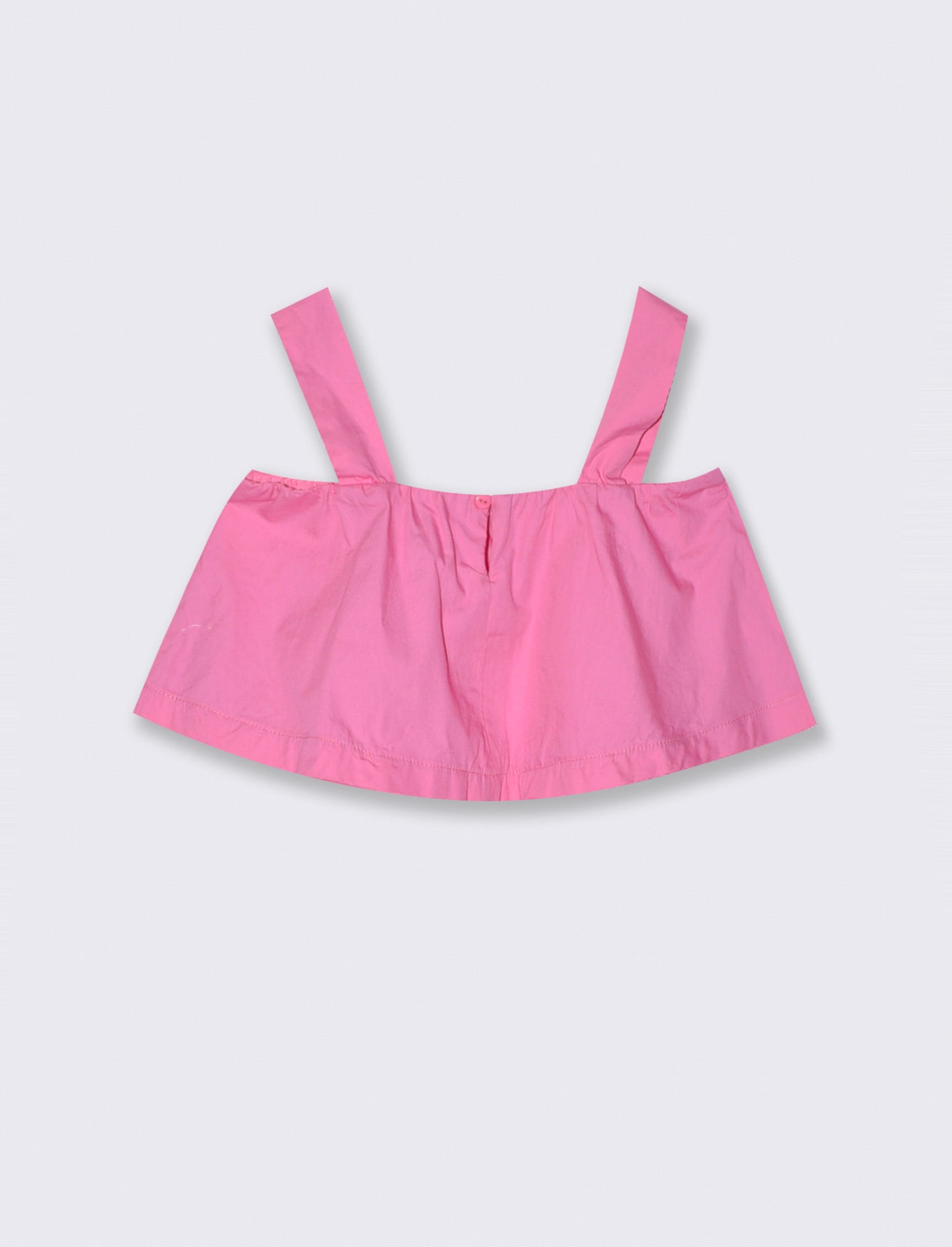 Top Cropped in Cotone con Fiori Decorativi - Rosa big bubble
