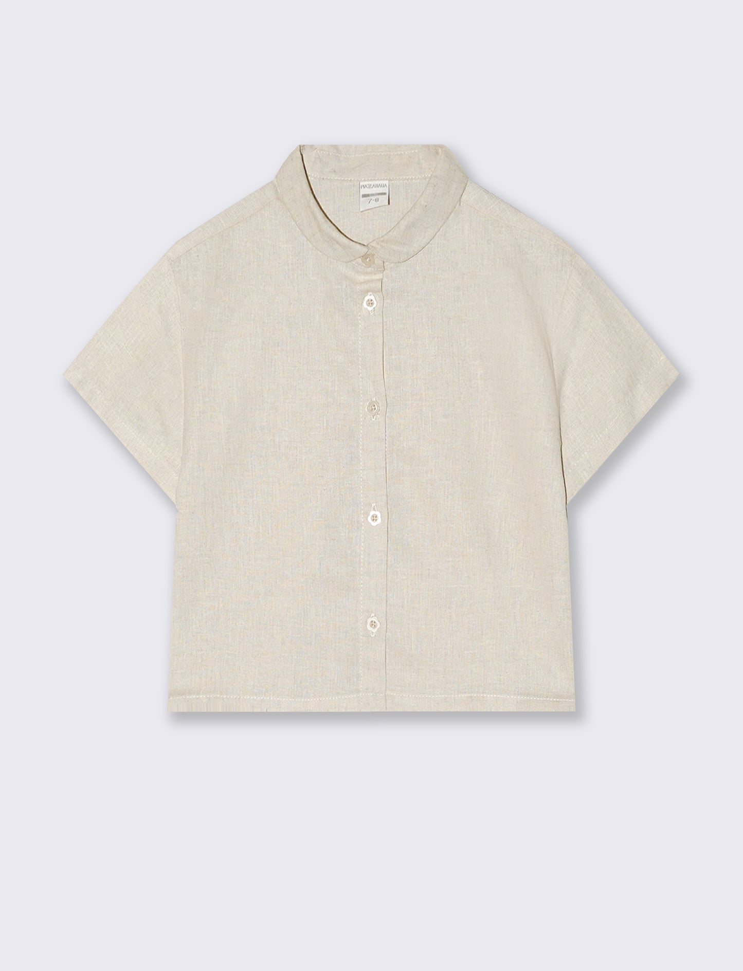 Camicia over in misto lino naturale - Beige