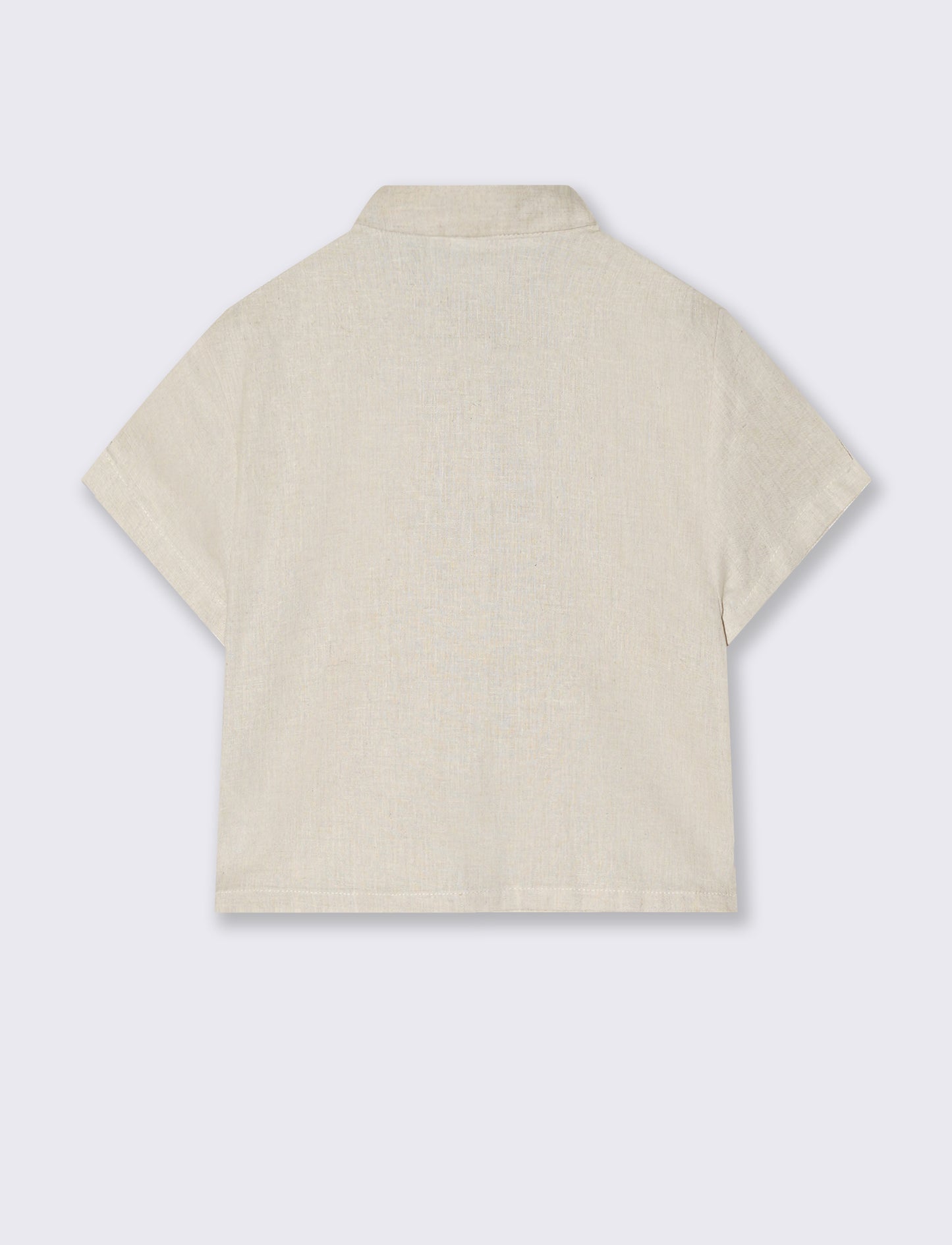 Camicia over in misto lino naturale - Beige