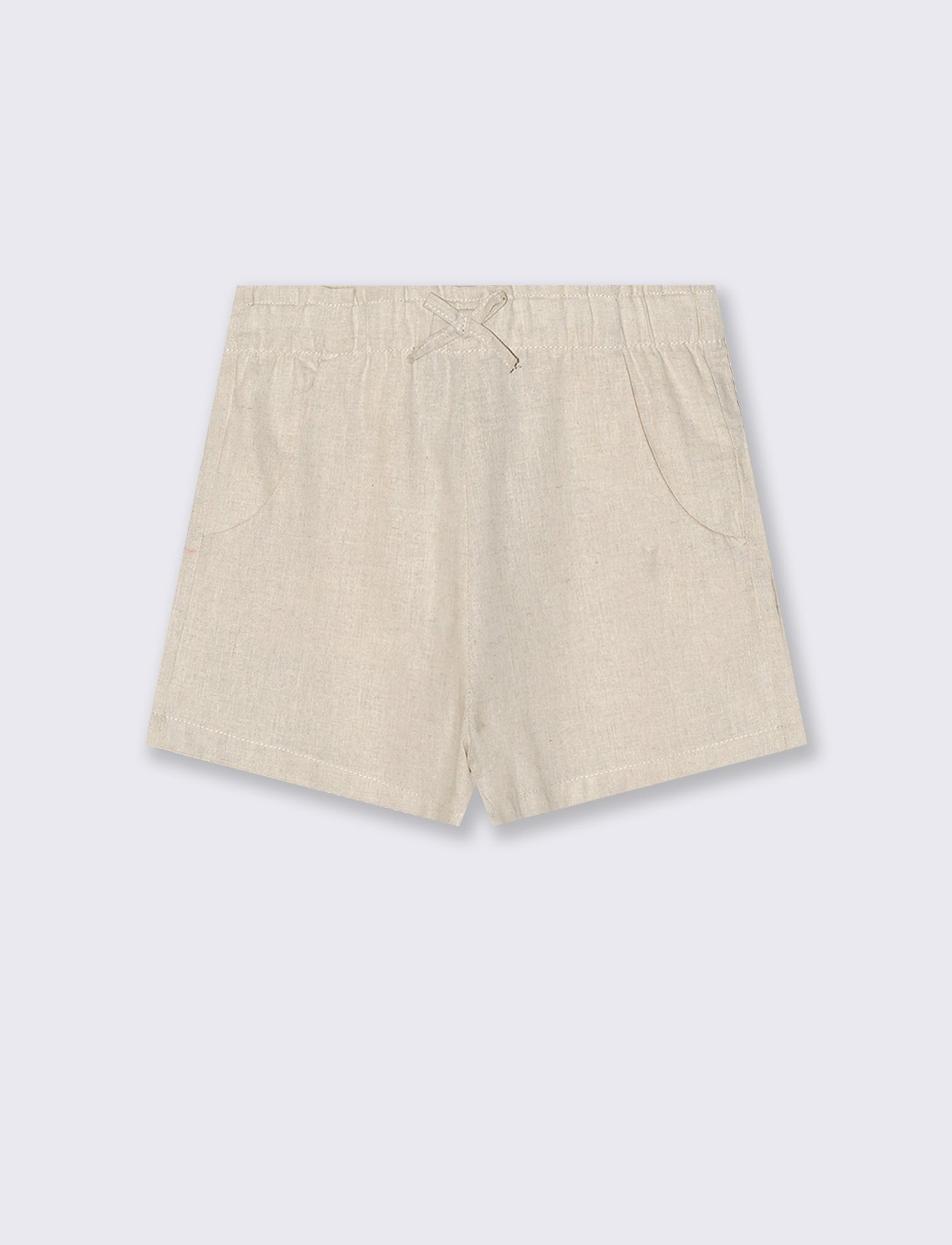 Pantaloncino in misto lino naturale - Beige