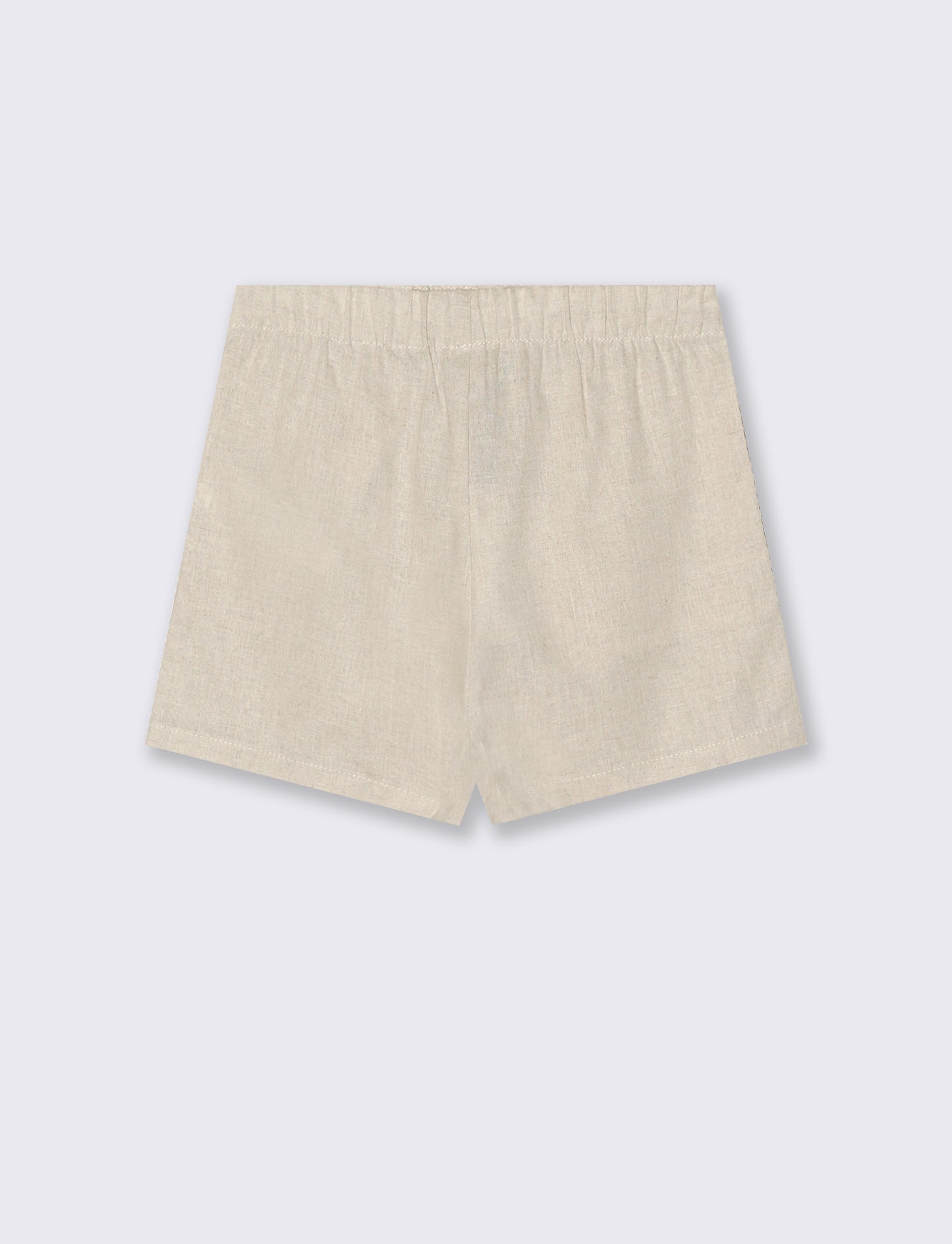Pantaloncino in misto lino naturale - Beige