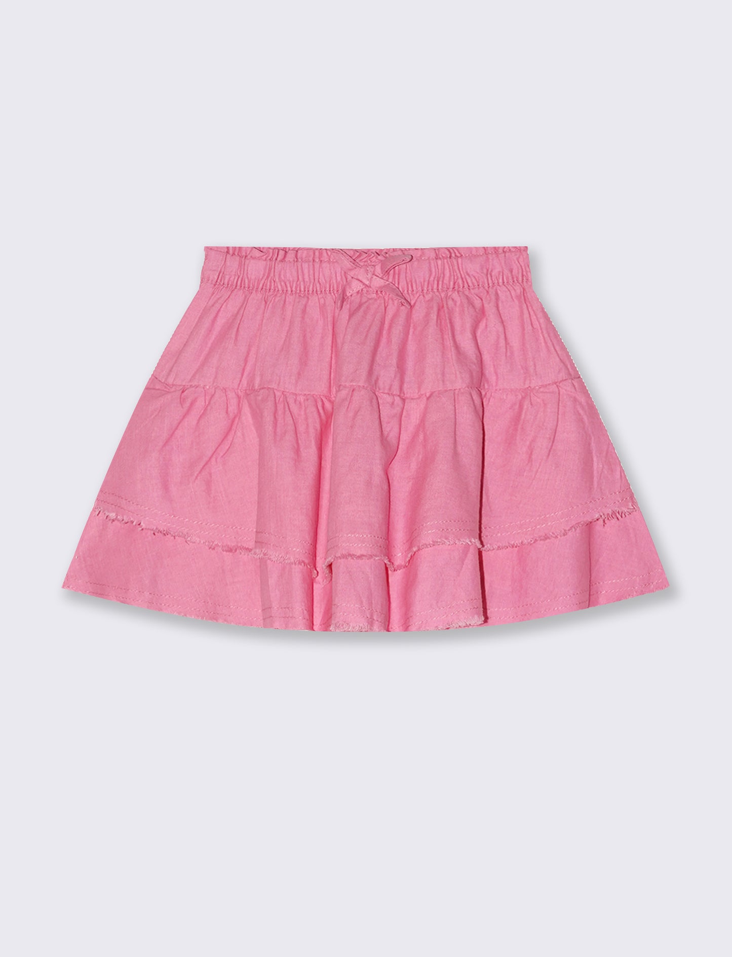 Gonna in misto lino con pantaloncino interno - Rosa big bubble