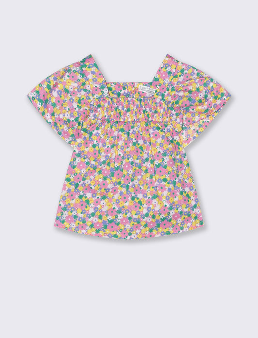 Camicia fantasia in cotone con volants - Fantasia