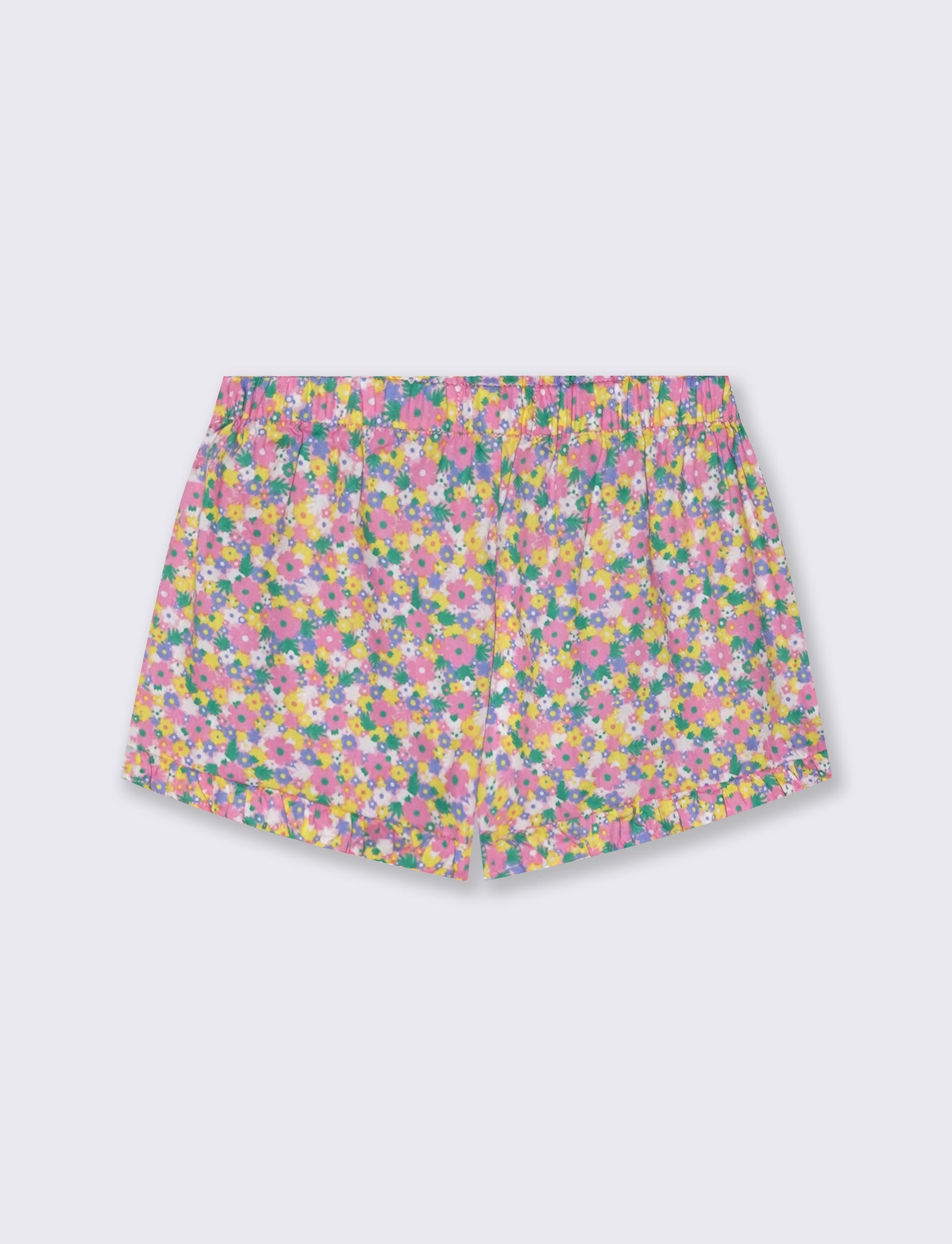Cotton Bermuda shorts with ruffles and ties - Multicolor