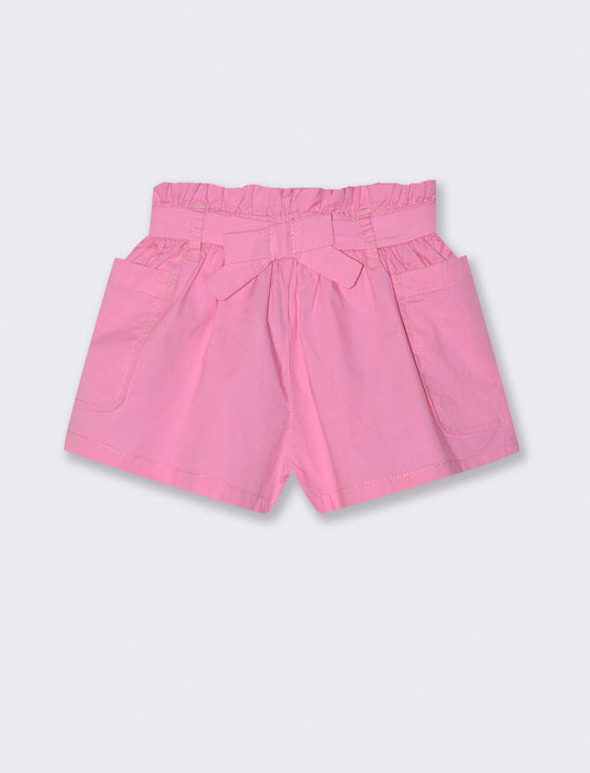 Shorts in cotone stretch con tasche laterali - Rosa
