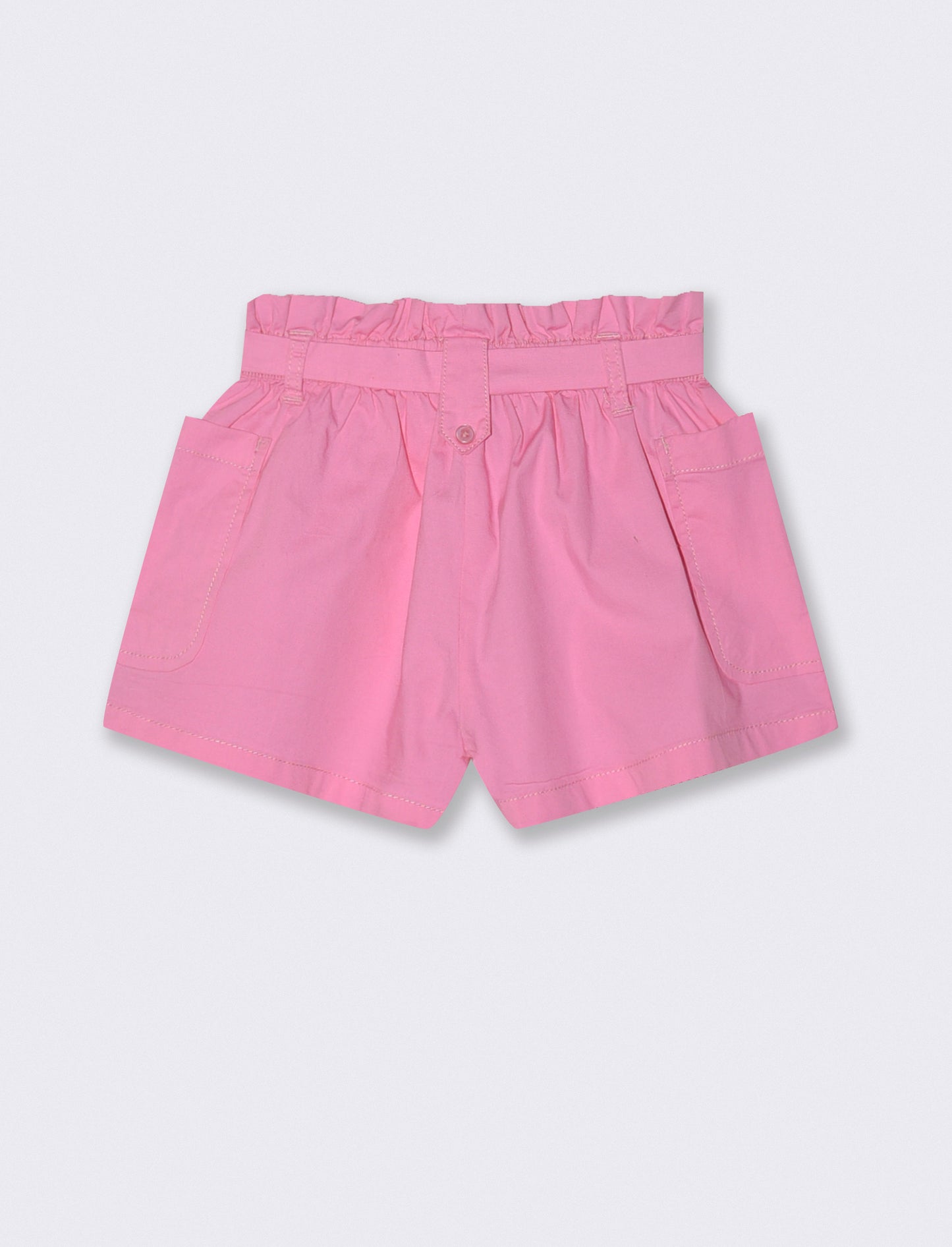 Shorts in cotone stretch con tasche laterali - Rosa