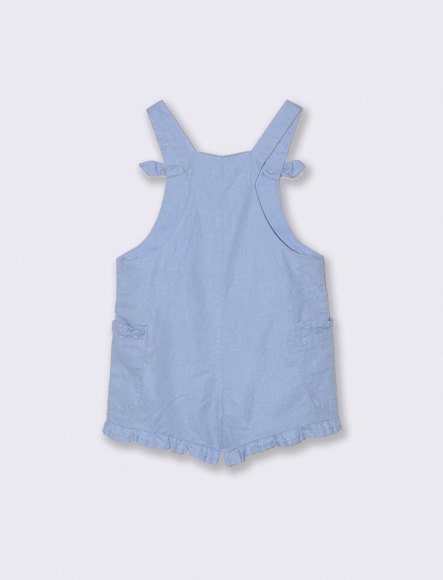 Salopette in misto lino per l'estate - Azzurro