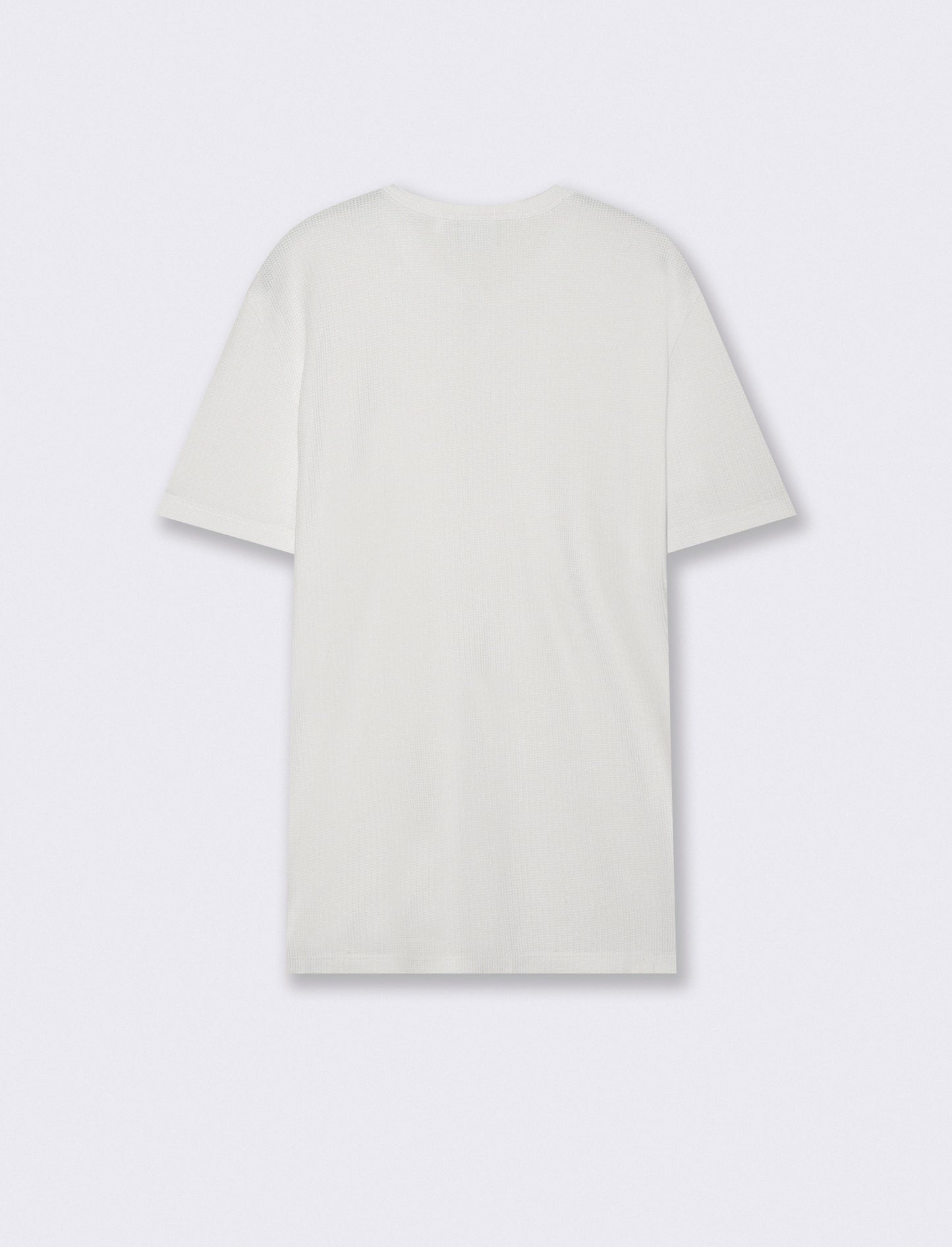 T-shirt serafino in tessuto waffle - Bianco