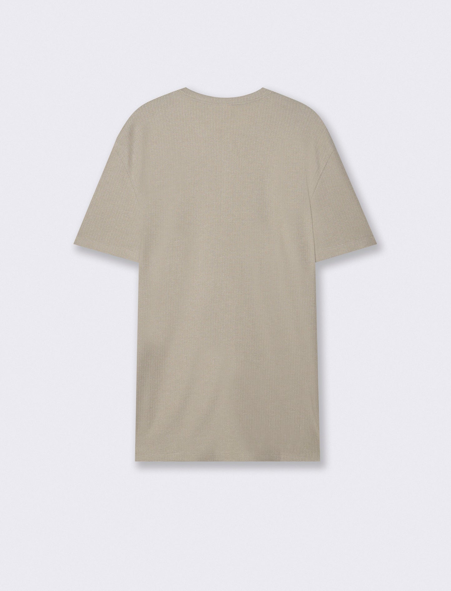 T-shirt serafino in tessuto waffle - Grigio stone
