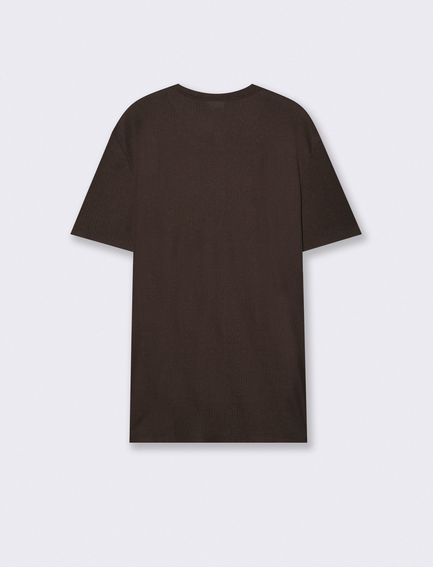 T-shirt serafino in tessuto waffle - Moro