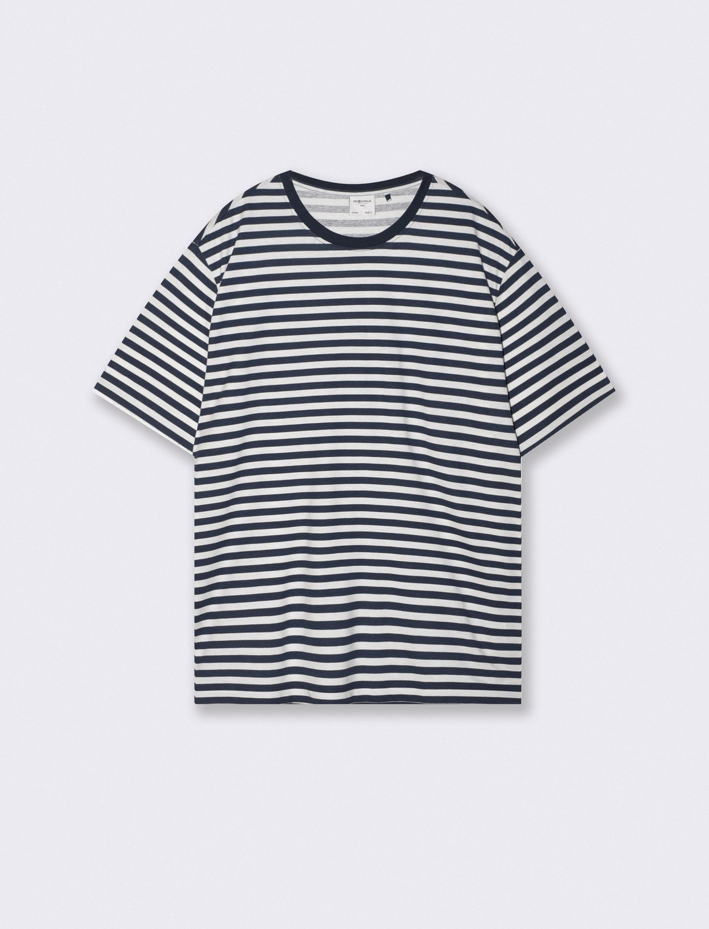 Striped jersey crew neck T-shirt - Blue
