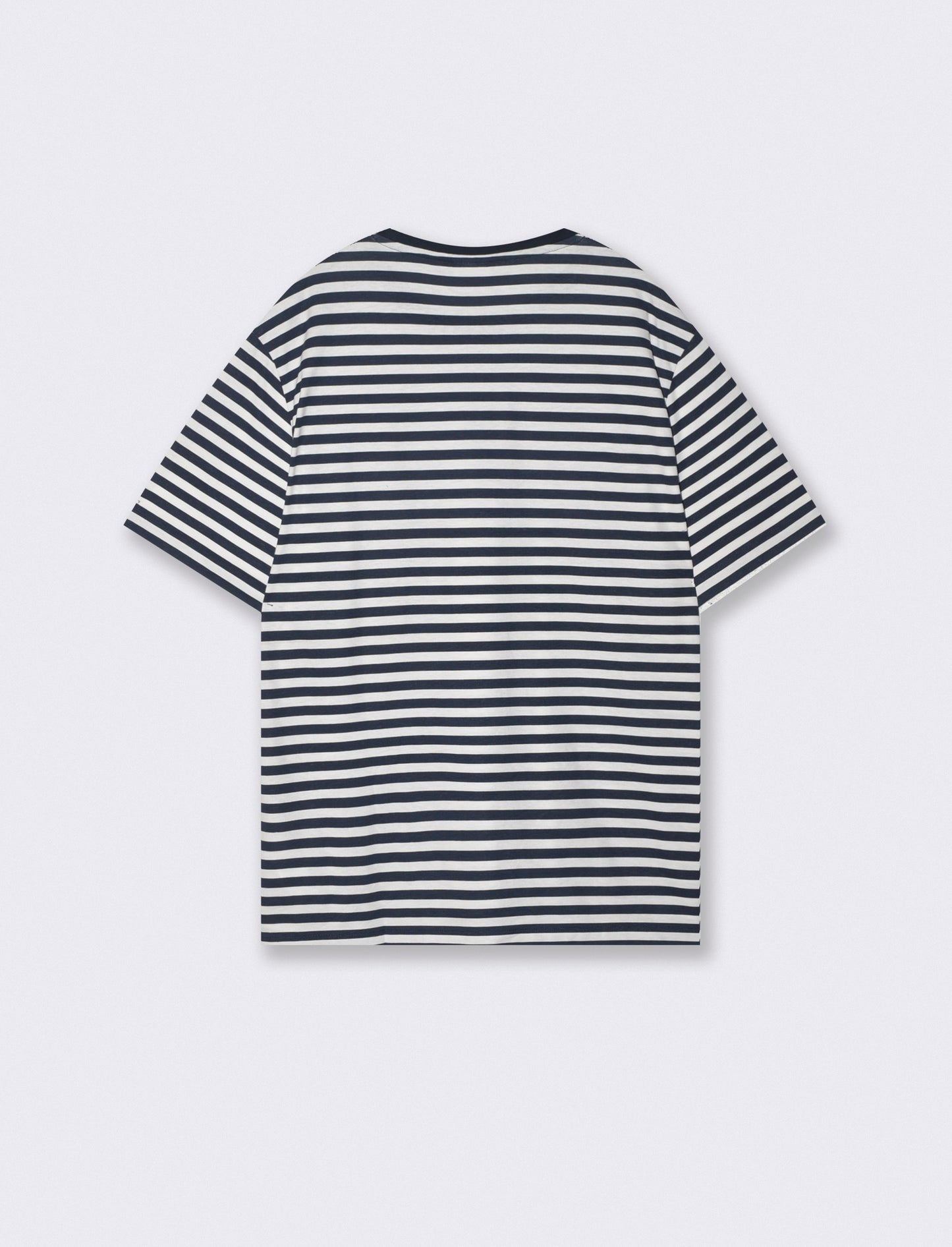 Striped jersey crew neck T-shirt - Blue