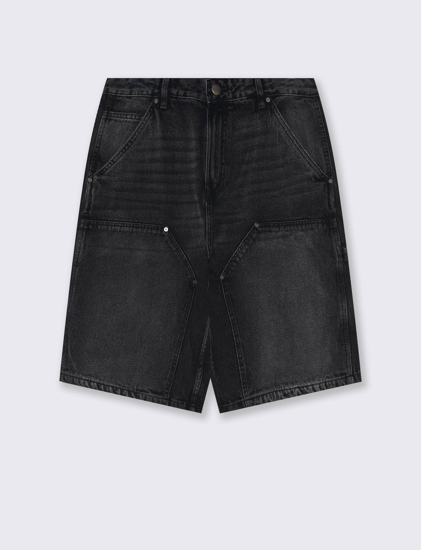 Bermuda Jeans Carpenter Skater Fit Denim - Nero