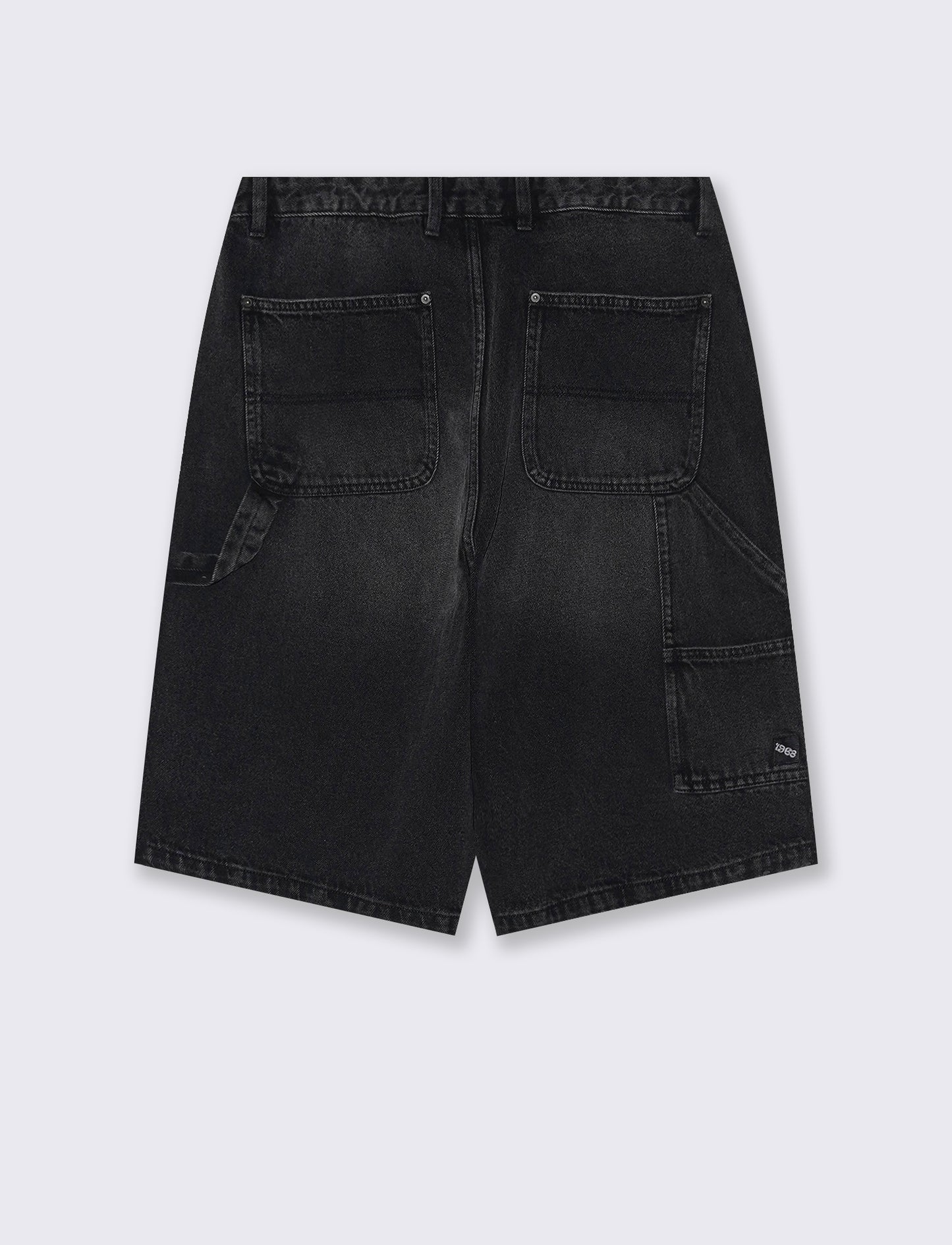 Bermuda Jeans Carpenter Skater Fit Denim - Nero