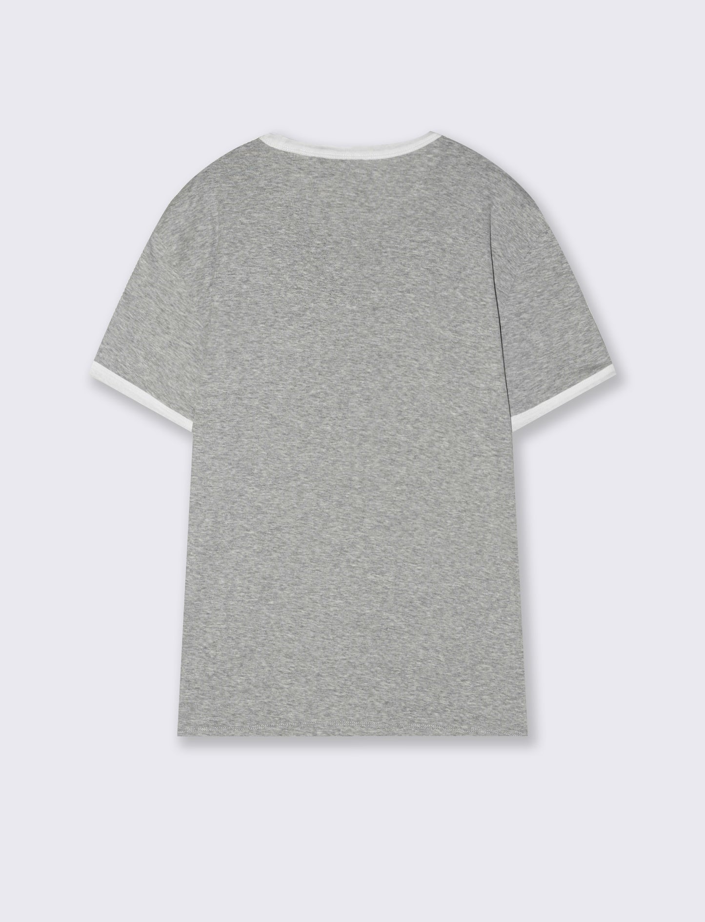 T-shirt a coste con contrasti eleganti - Grigio mel.