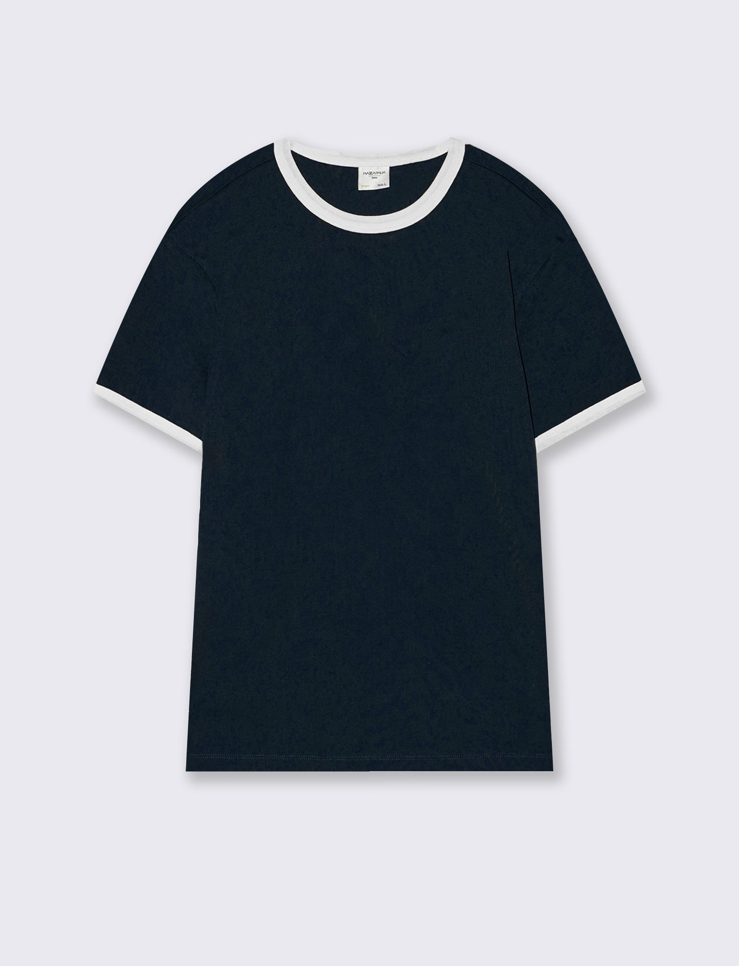 T-shirt a coste con contrasti eleganti - Blu