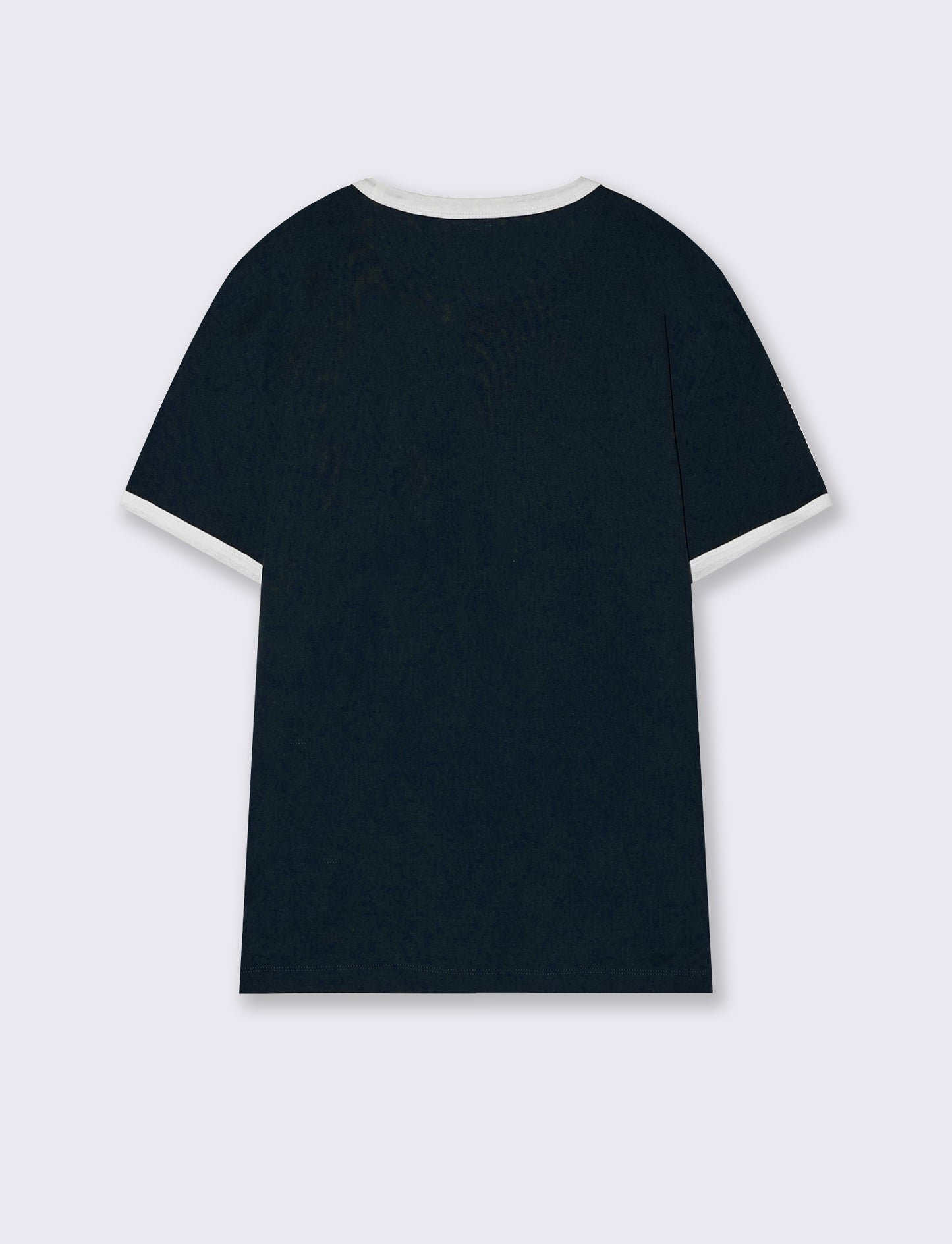 T-shirt a coste con contrasti eleganti - Blu