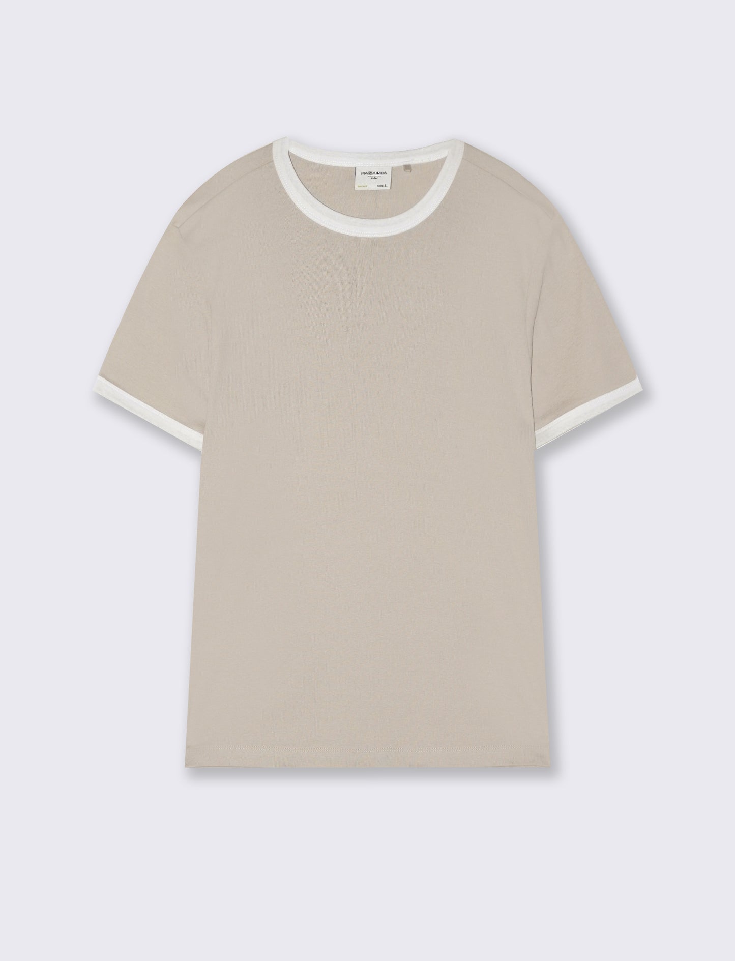 Ribbed T-shirt with Elegant Contrasts - Grey