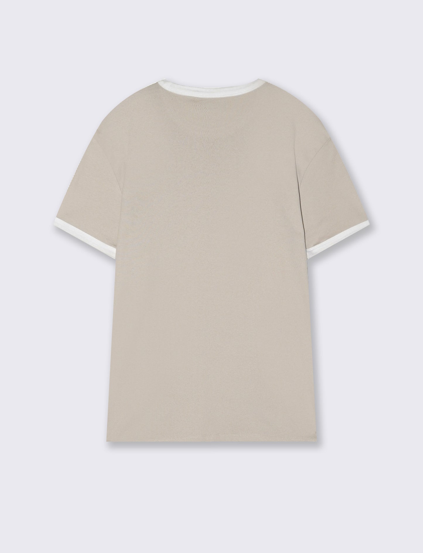 Ribbed T-shirt with Elegant Contrasts - Grey
