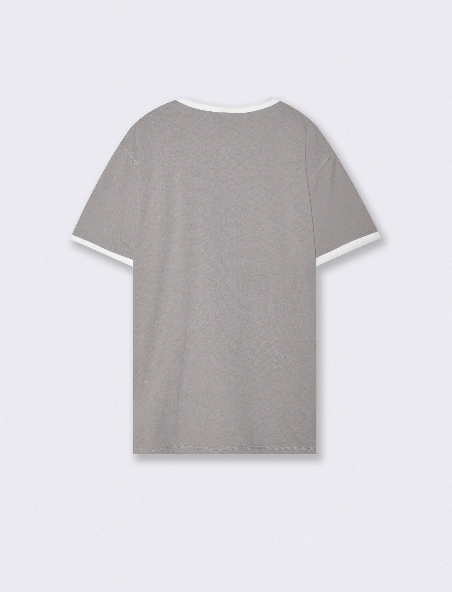 T-shirt Serafino in Tessuto Jacquard - Grigio