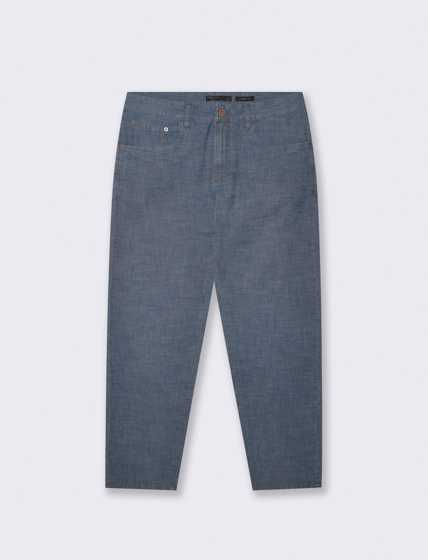 Lightweight Straight Fit Medium Blue Jeans - Blue