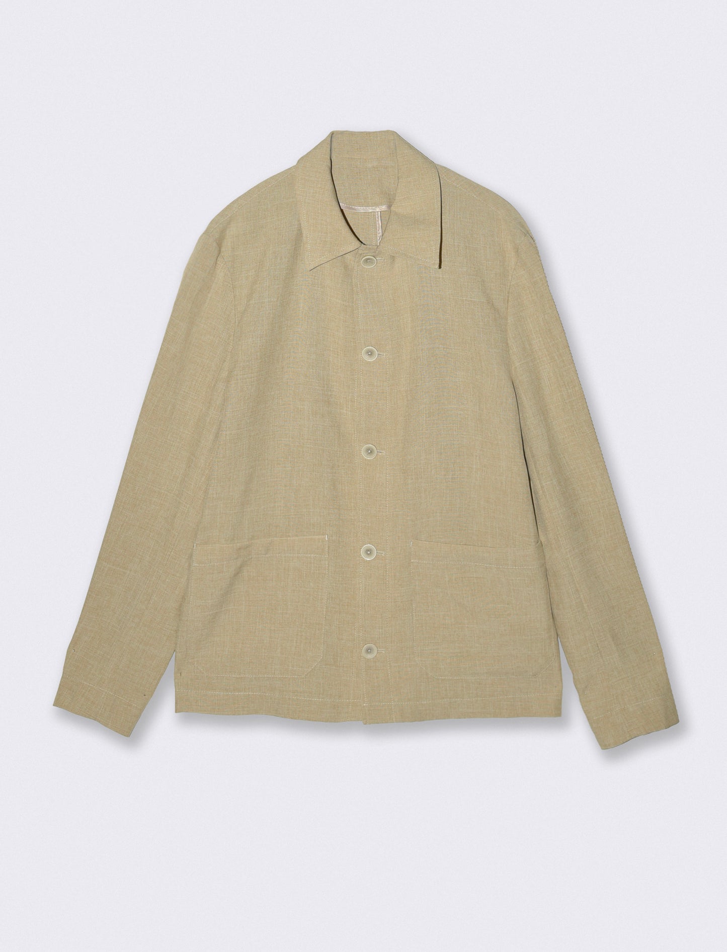 Linen-effect blazer with French collar - Beige