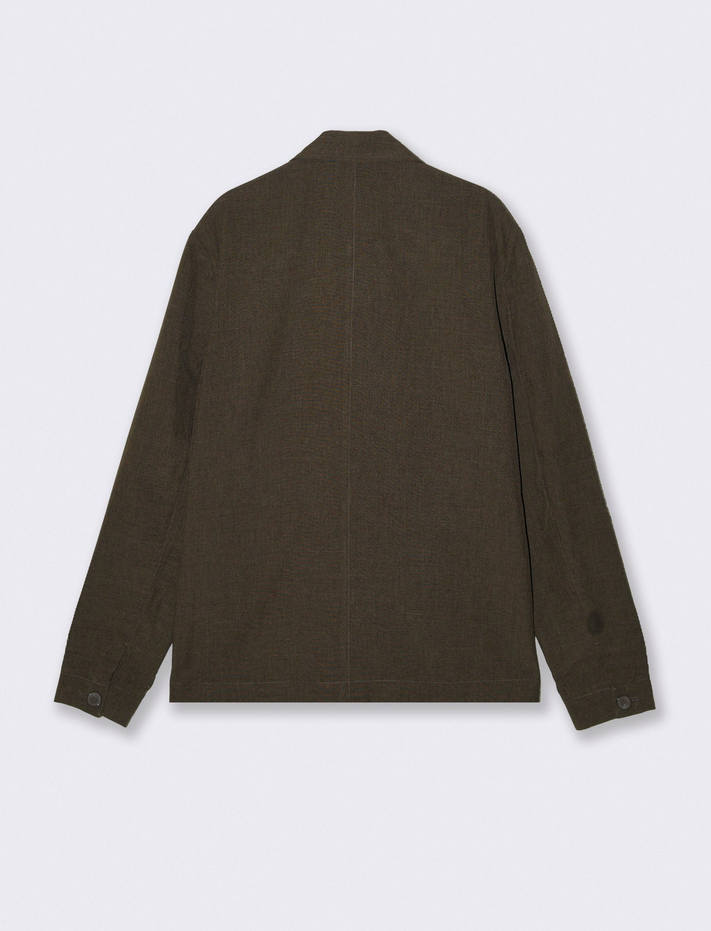 Linen-effect blazer with French collar - Brown