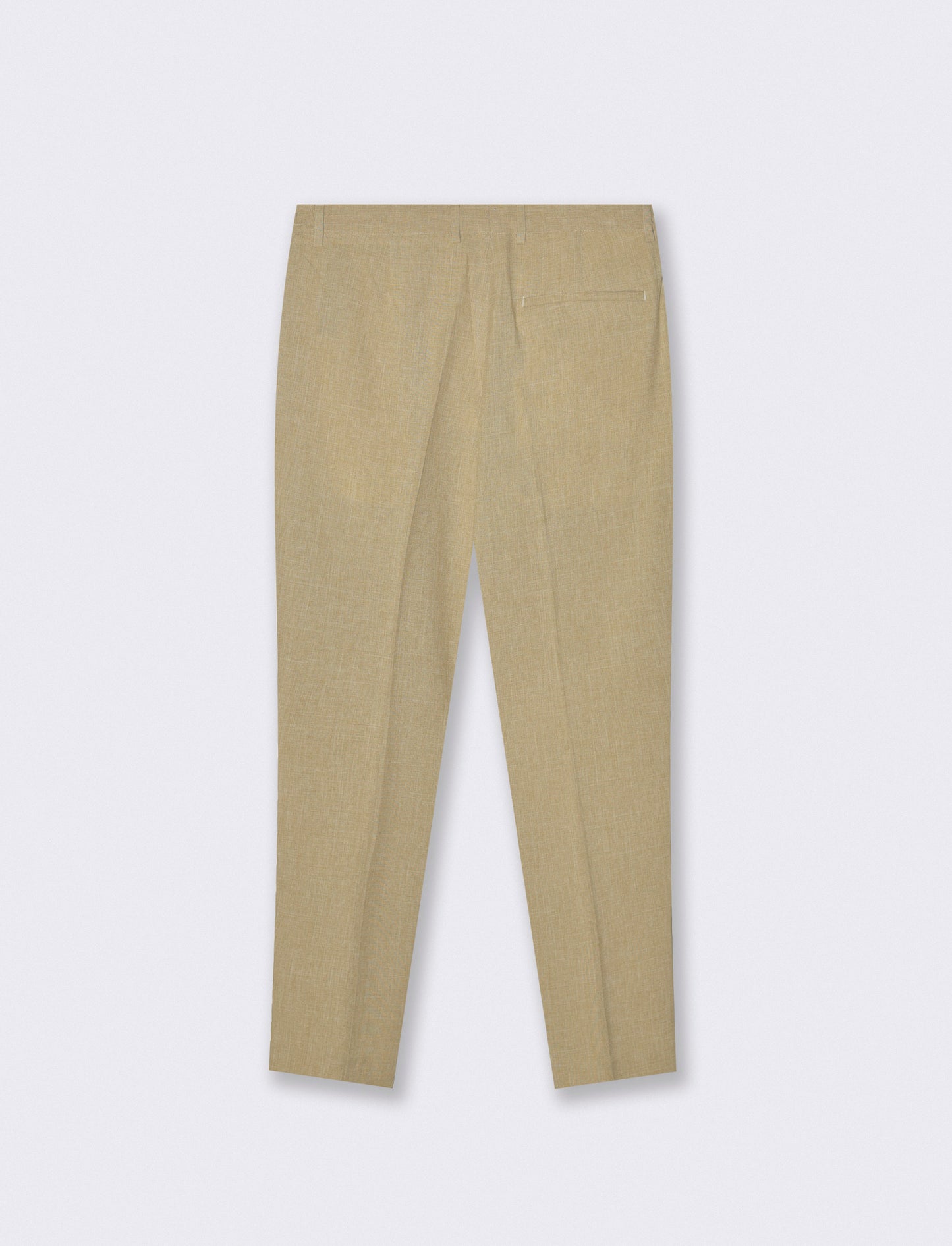 Pantaloni effetto lino con vita elastica - Beige