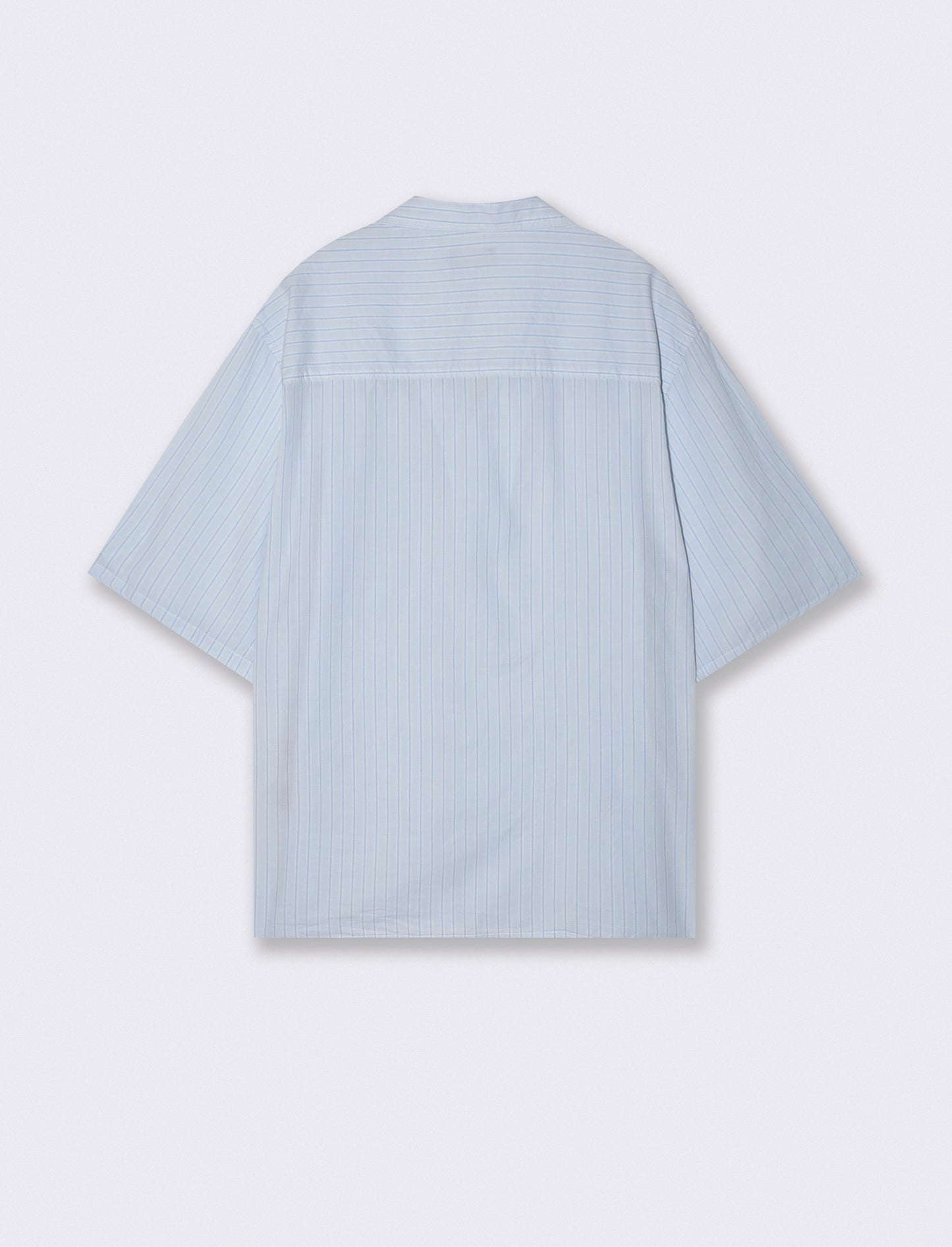 Camicia boxy fit in cotone a righe - Celeste