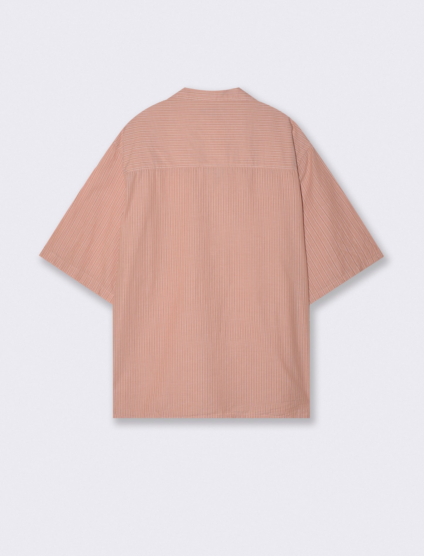 Camicia boxy fit in cotone a righe - Rosa salmone