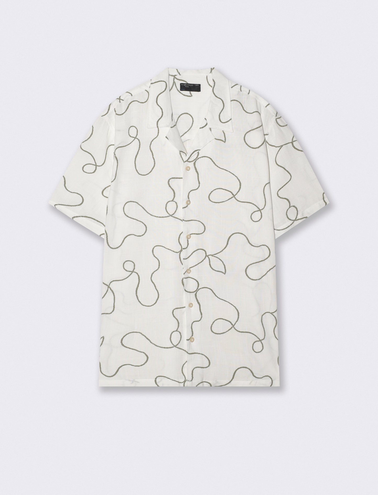 Camicia viscosa con stampa puff 3D - Bianco