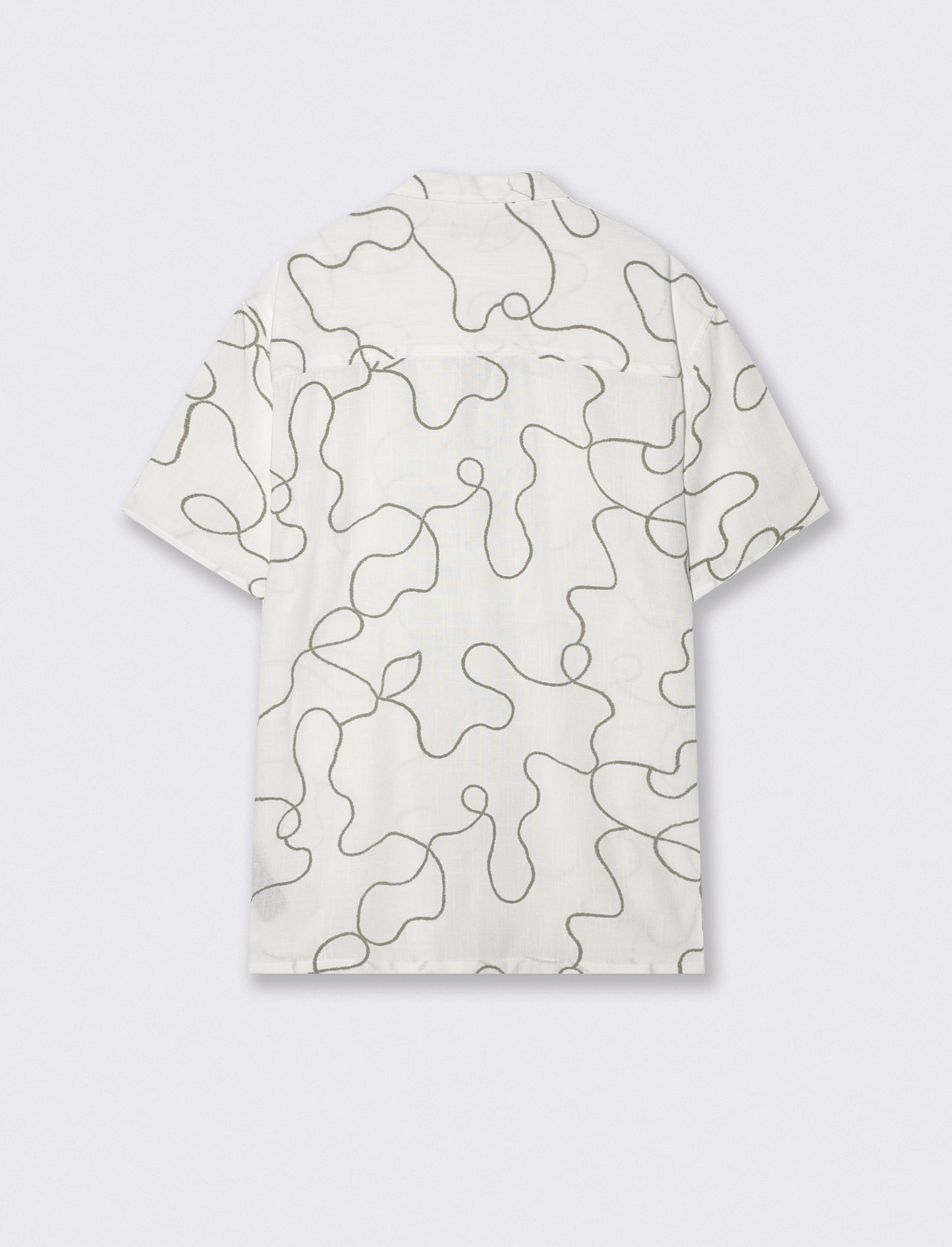 Camicia viscosa con stampa puff 3D - Bianco
