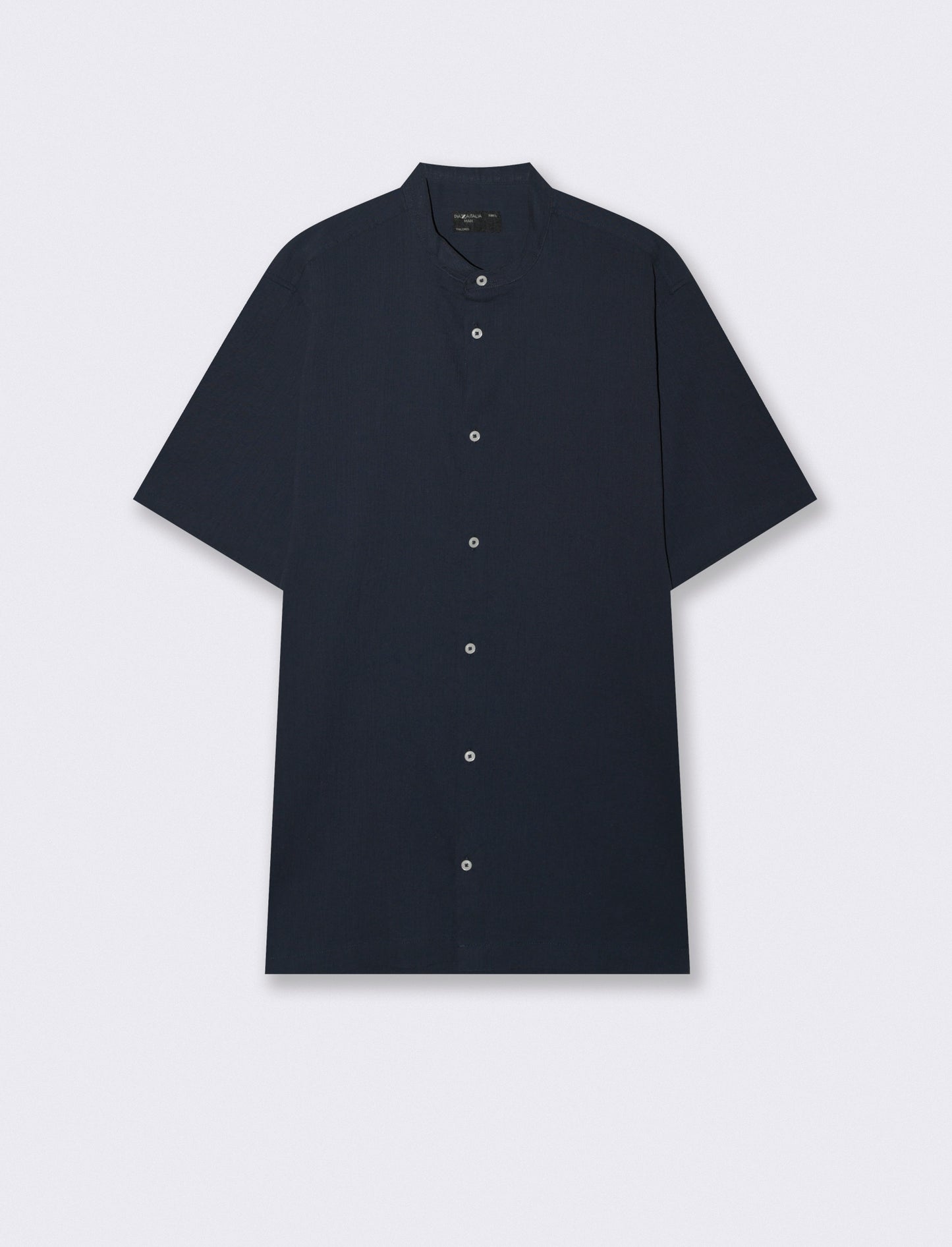 CAMICIA COREANA EFFETTO CREPE - Blu