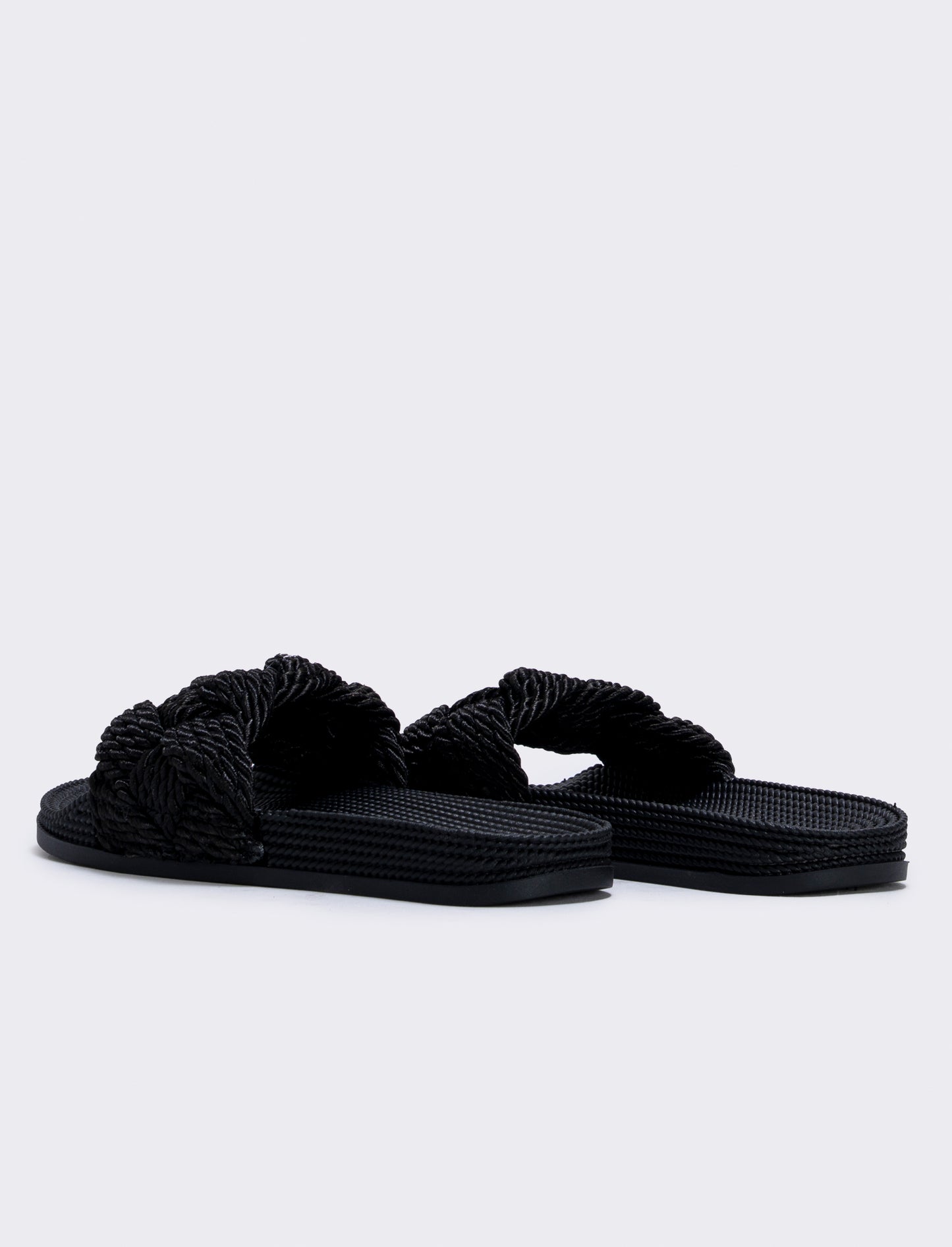 Ciabatta in corda da donna - Nero