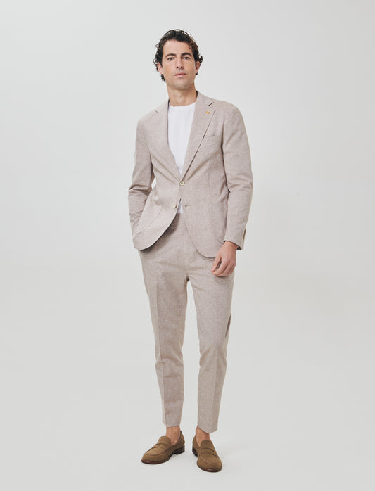 Blazer formal fit in mixed linen fabric - Grey
