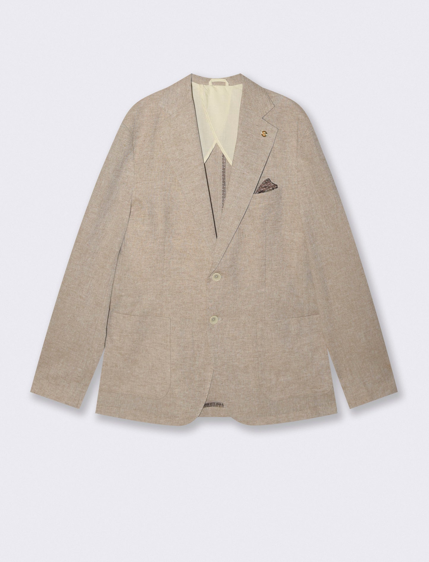 Blazer formal fit in mixed linen fabric - Grey