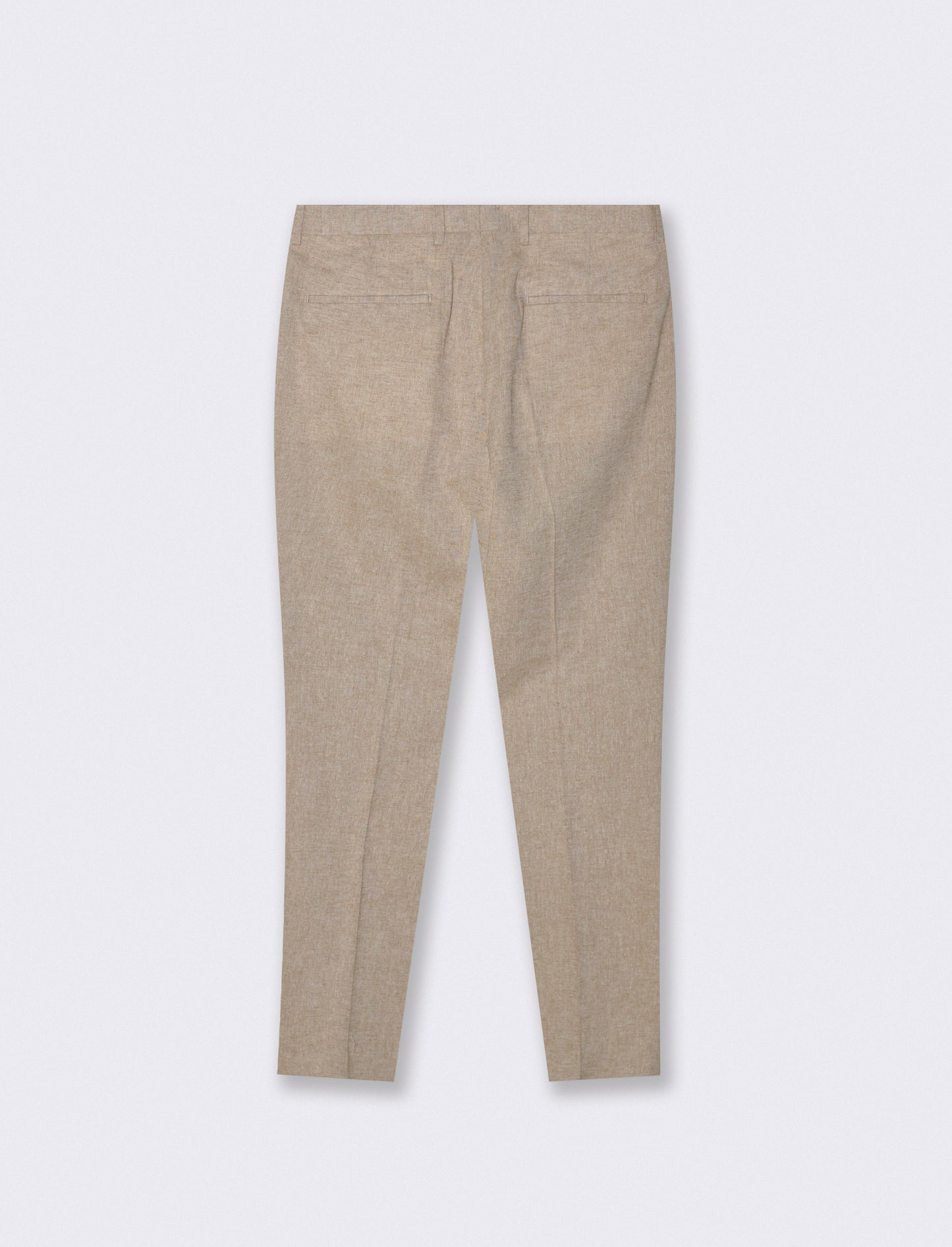Pantaloni Chino in Tessuto Misto Lino - Grigio tortora
