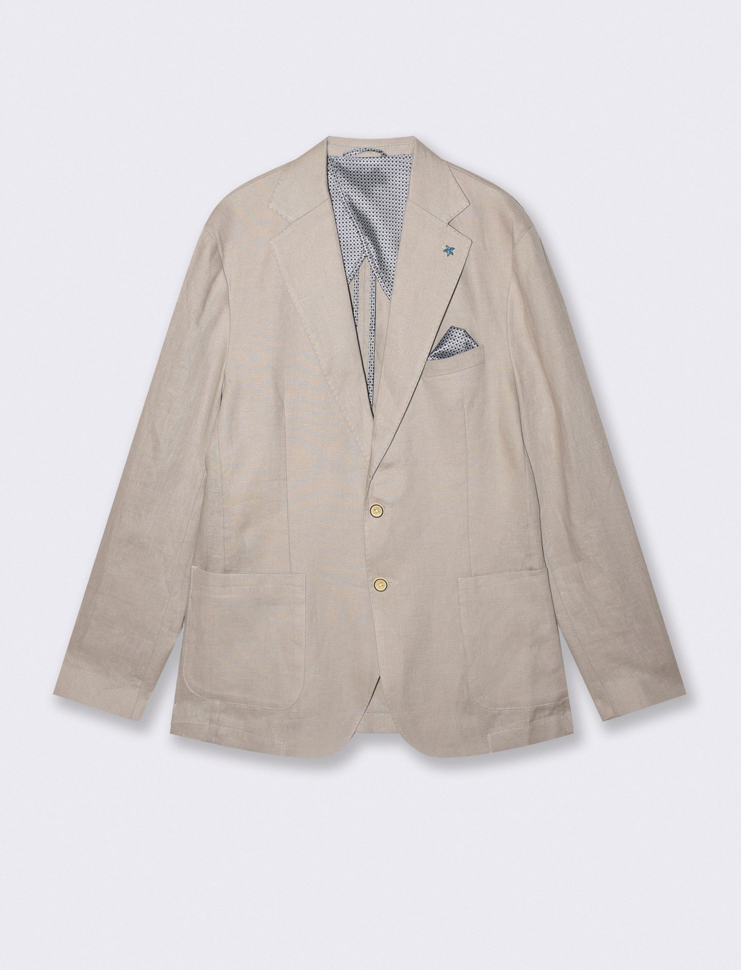 Pure linen blazer with elegant details - Beige