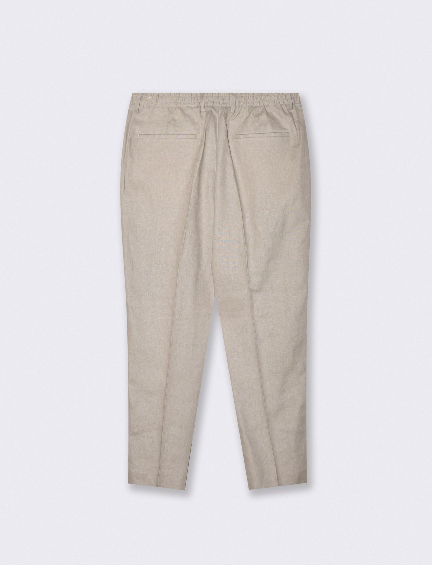 Pantaloni in puro lino con vita regolabile - Beige