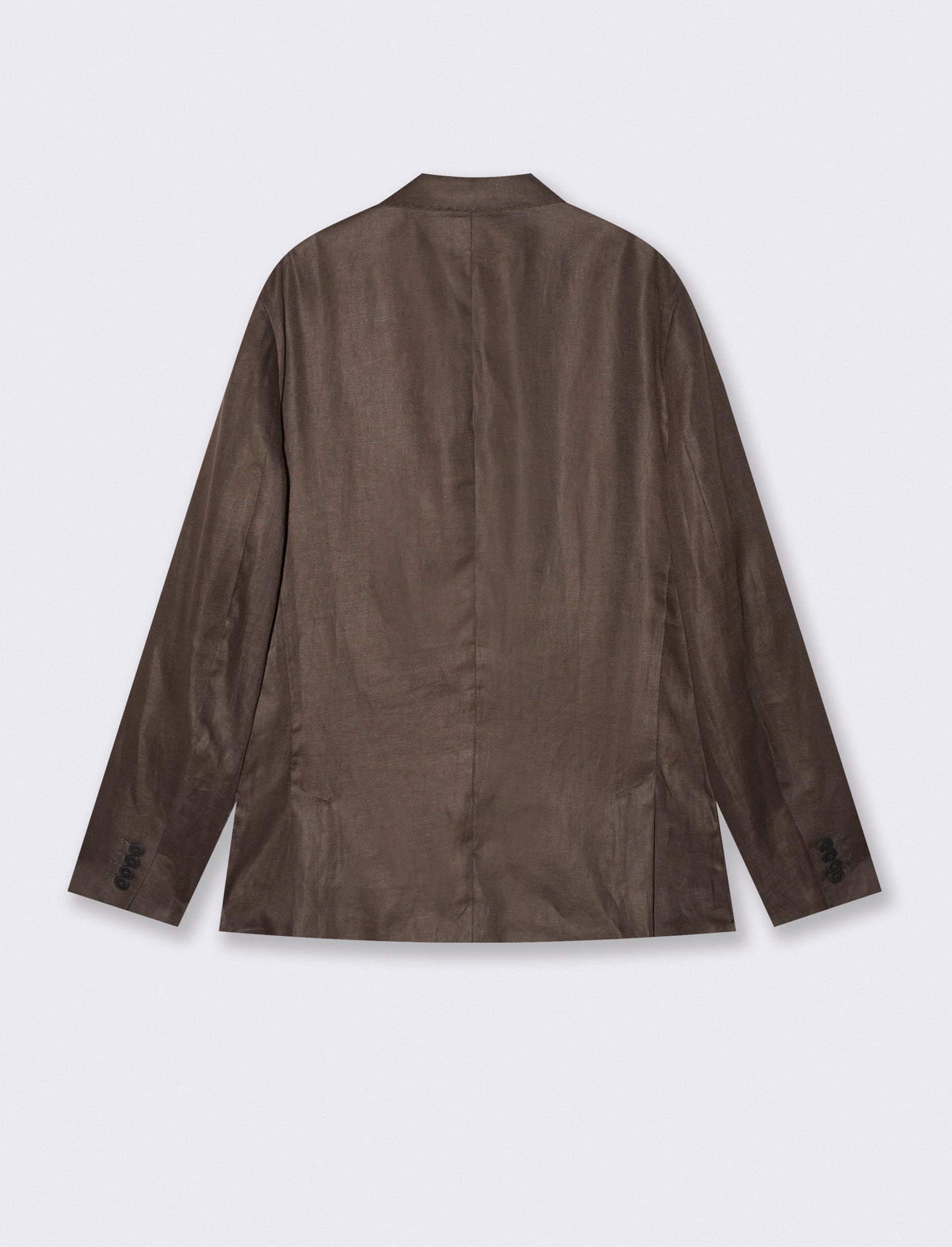 Blazer formal fit in pure diagonal linen - Brown