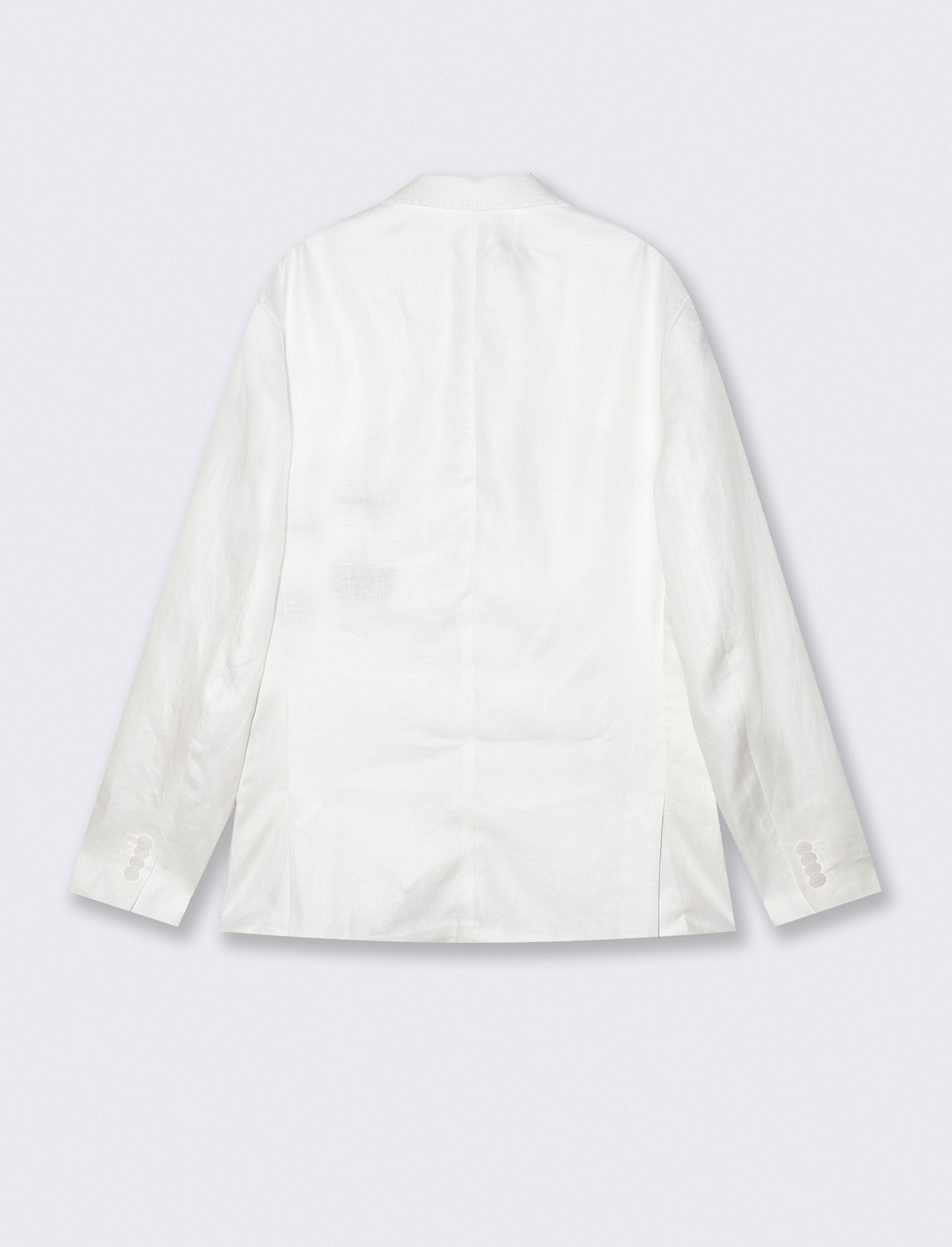 Blazer formal fit in pure diagonal linen - White