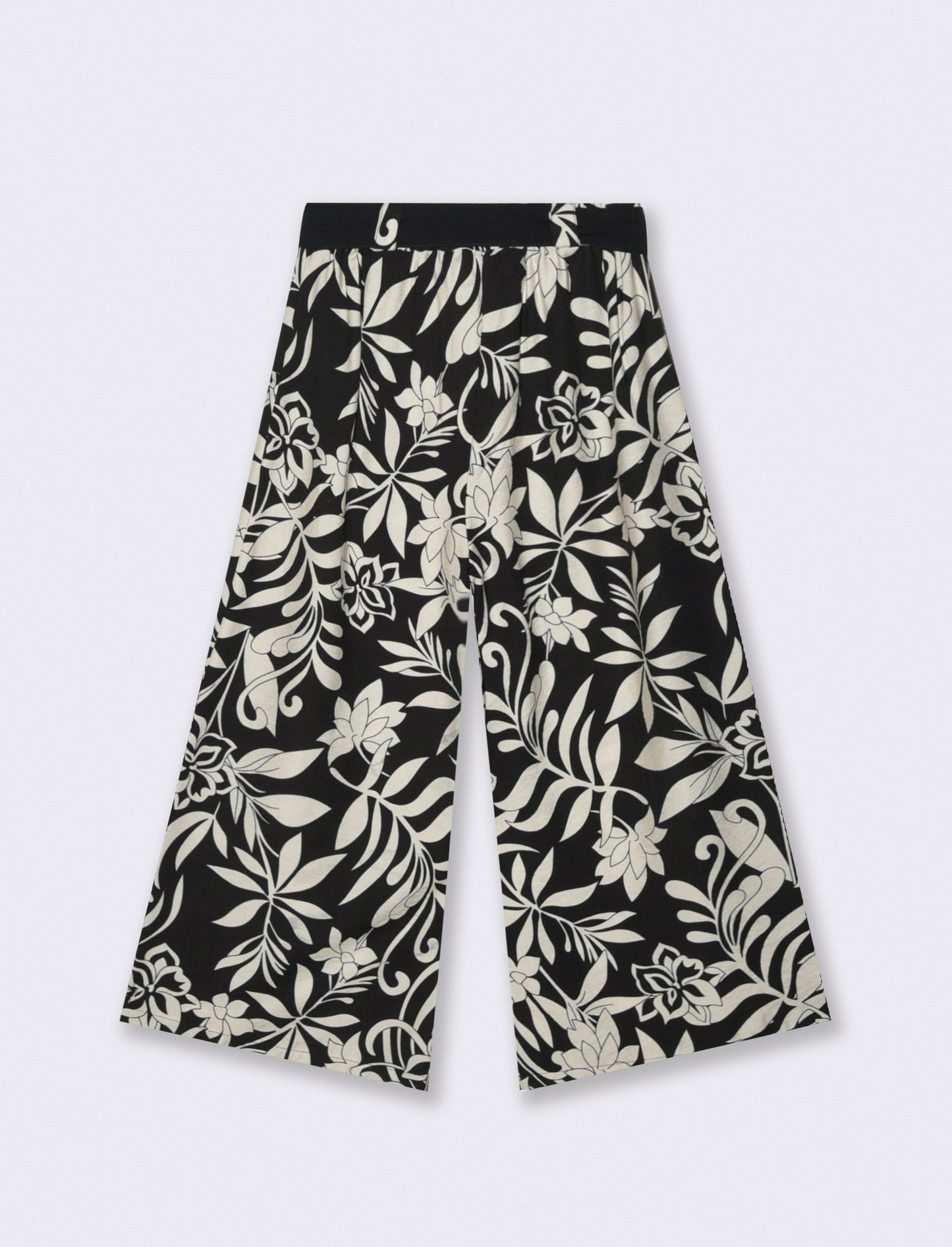 Pantalone stampato con cintura in tessuto - Fiorato