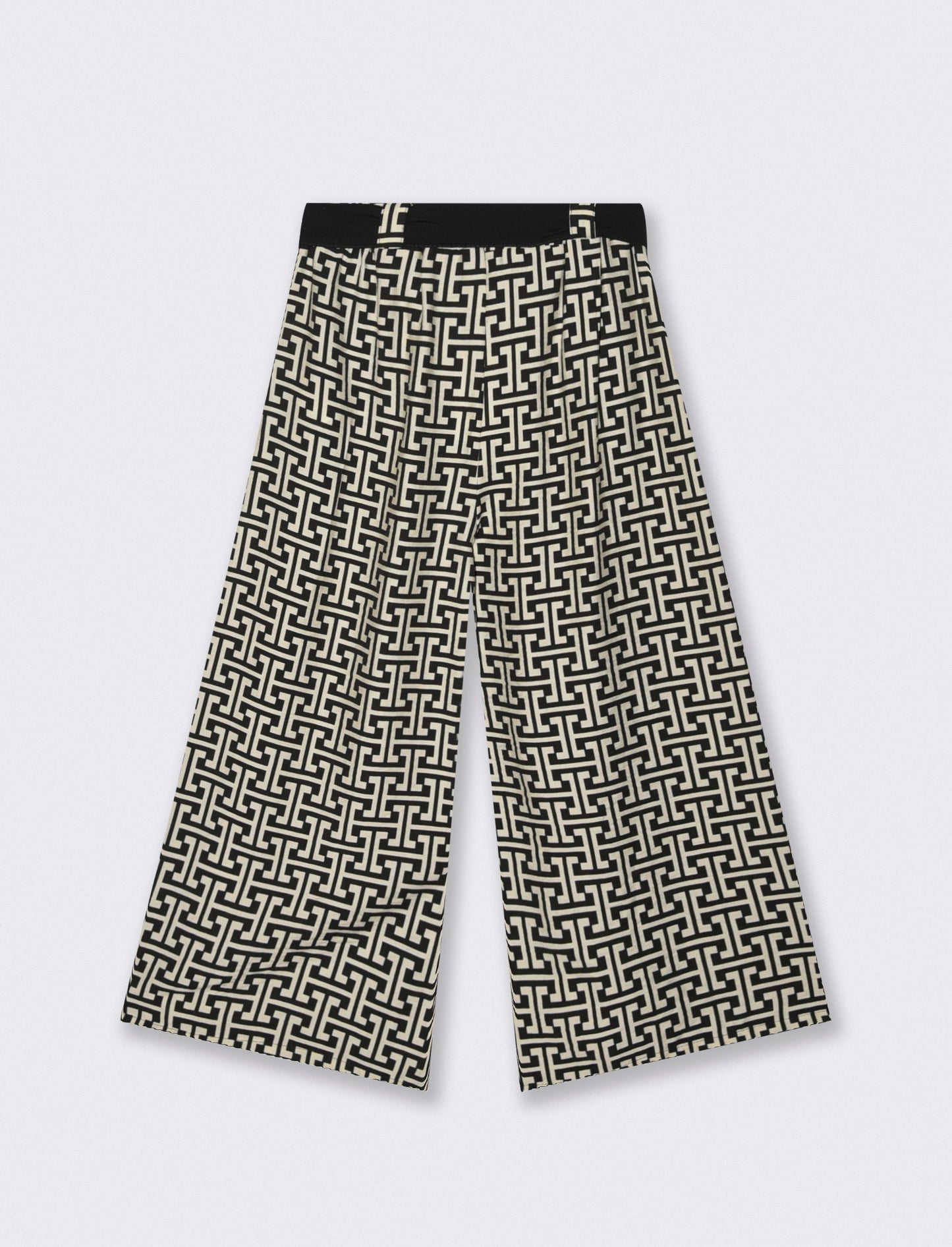 Pantalone stampato con cintura in tessuto - Geometrie